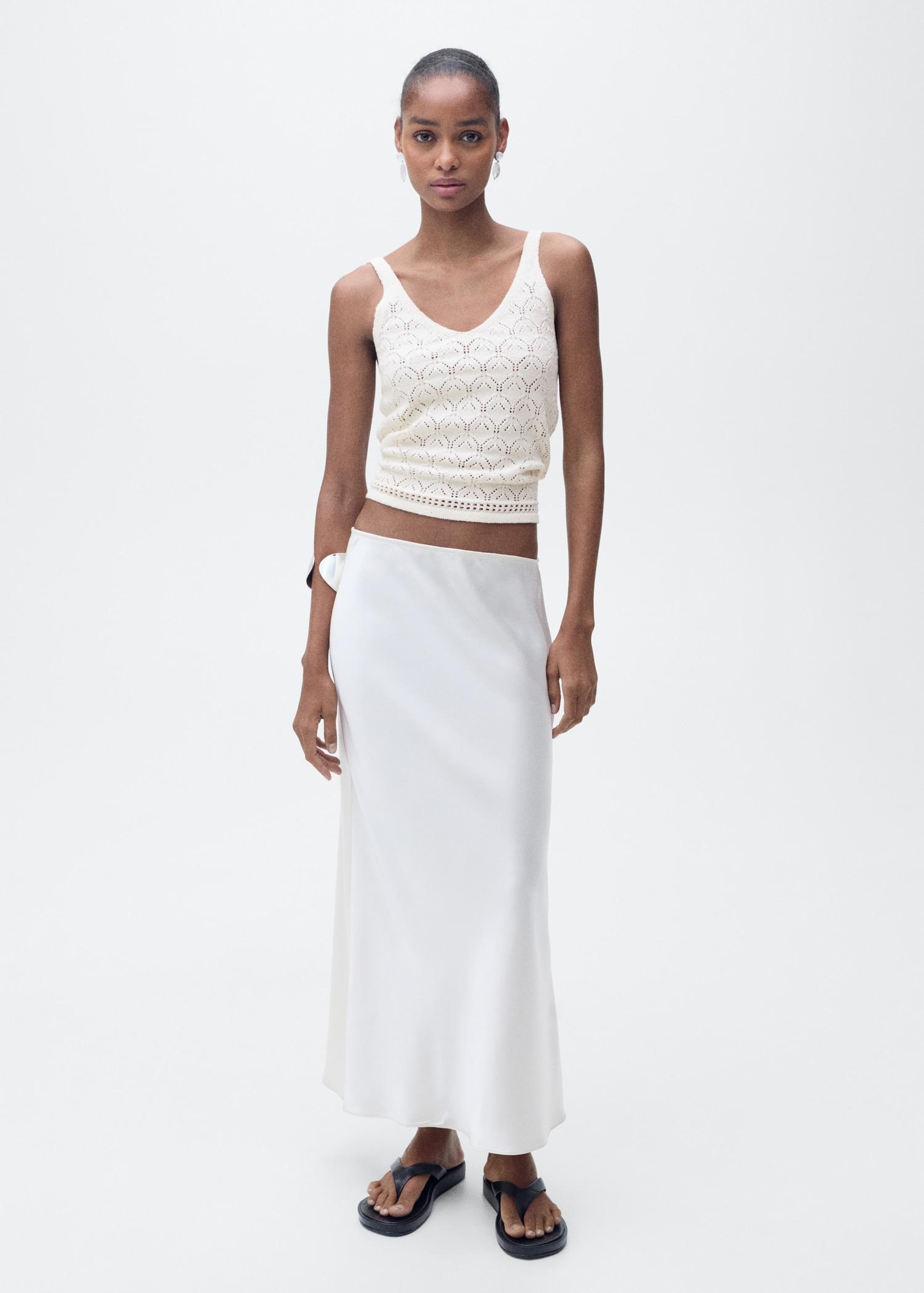 Openwork details knit top - Women | MANGO USA Product Image