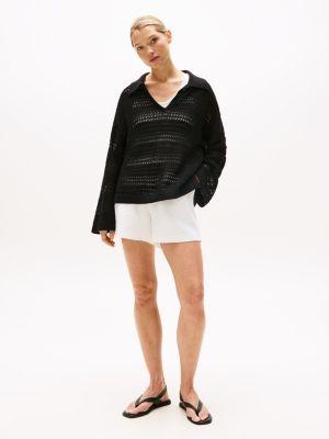 Crochet Polo Sweater Product Image