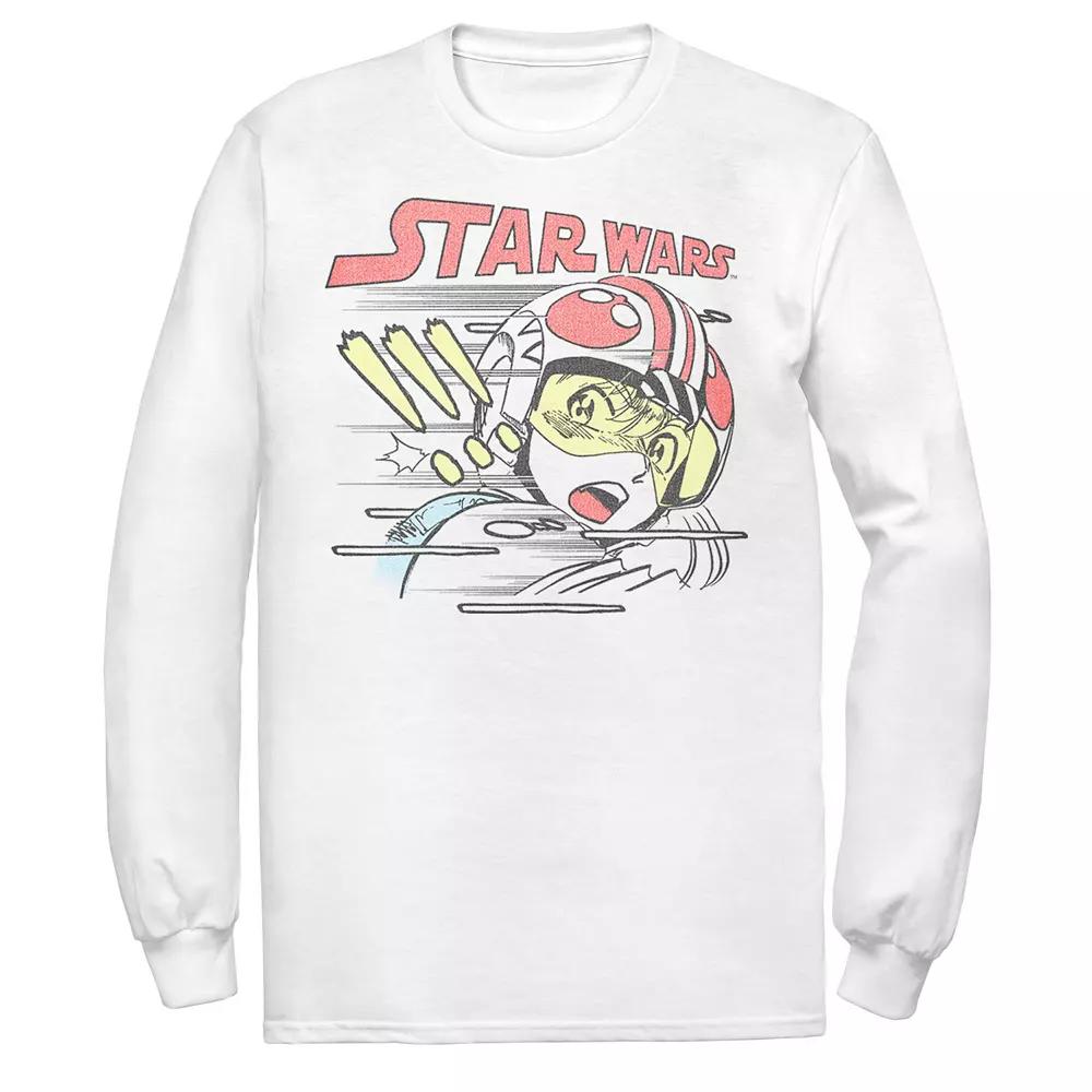 Men's Star Wars Anime Style Luke Skywalker Tee, Size: XXL, White Product Image