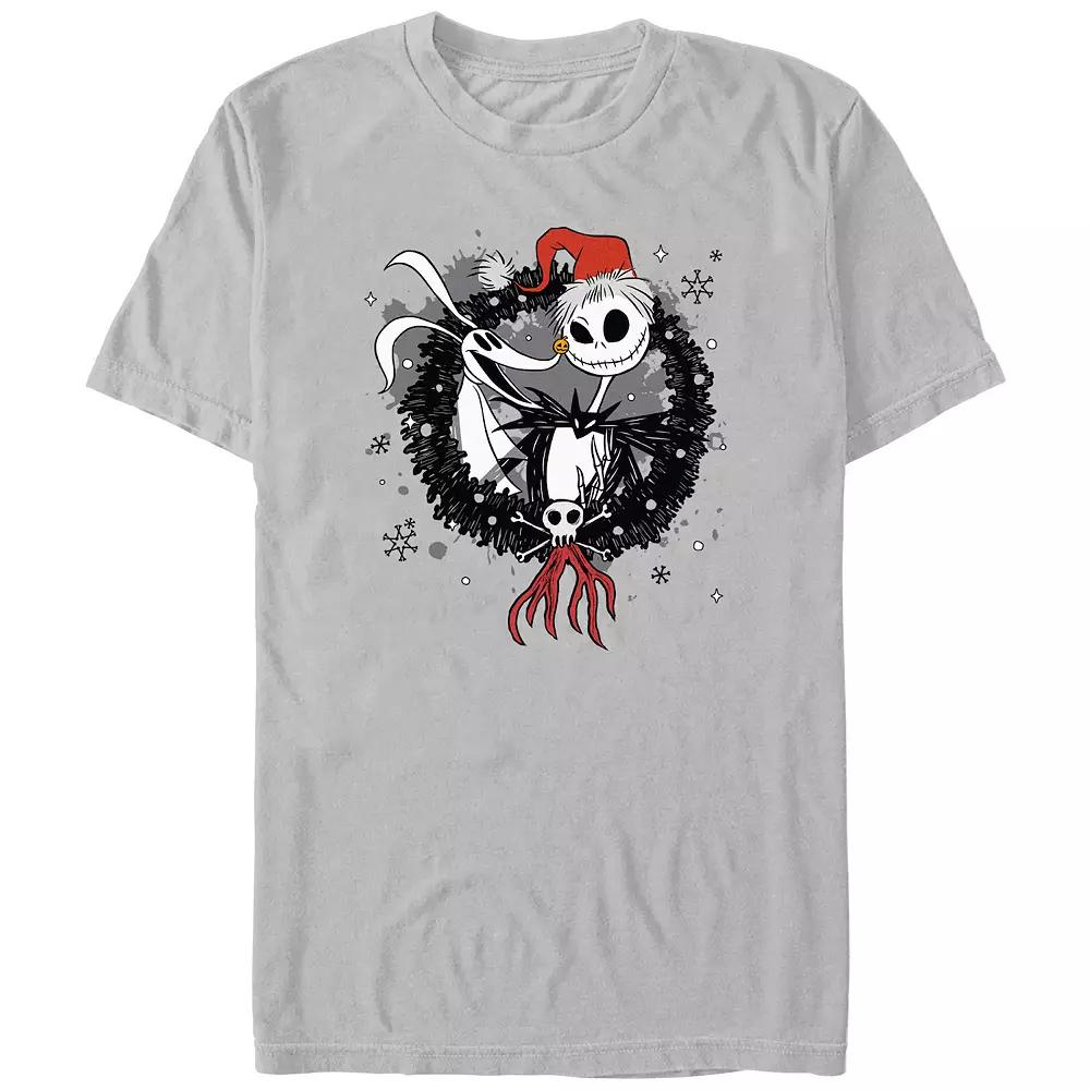 Disney's The Nightmare Before Christmas Jack And Zero Wreath Men's Graphic Tee,  Product Image