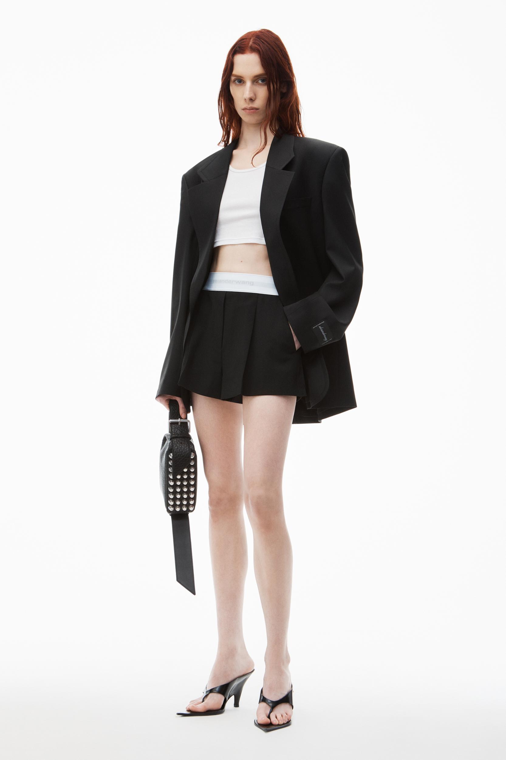 High-waist Pleated Short With Logo Elastic Product Image