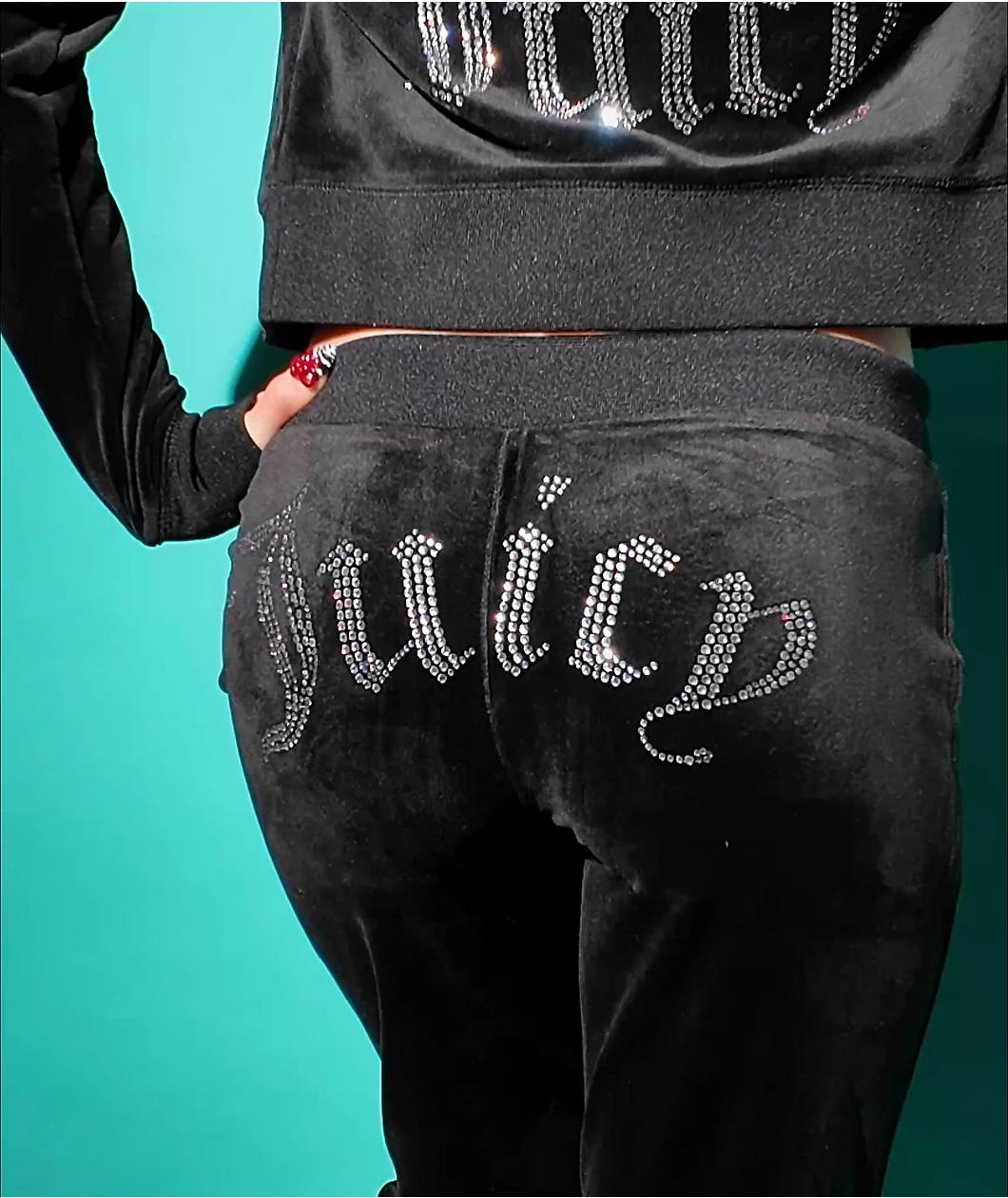 Juicy Couture OG Big Bling Licorice Velour Zip Hoodie Product Image