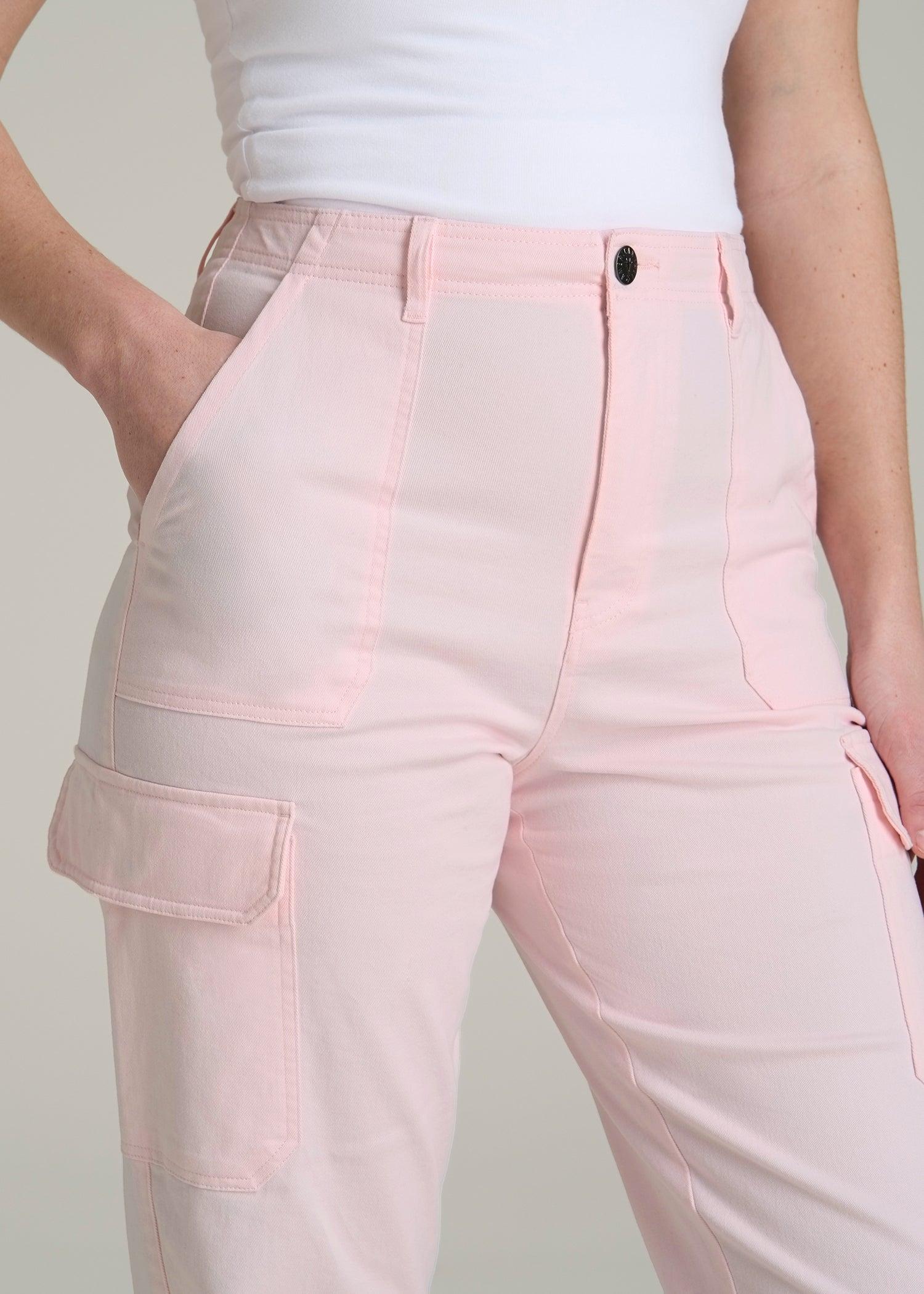 Straight Leg Cargo Chino Pants for Tall Women in Barely Pink Female Product Image