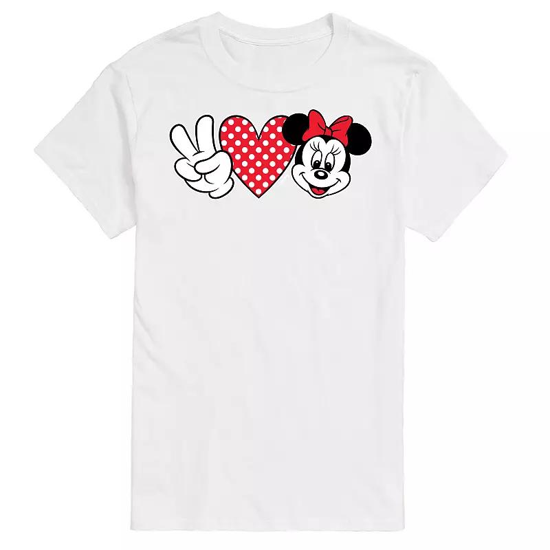 Disney's Minnie Mouse Big & Tall Peace Love Graphic Tee, Men's,  Product Image