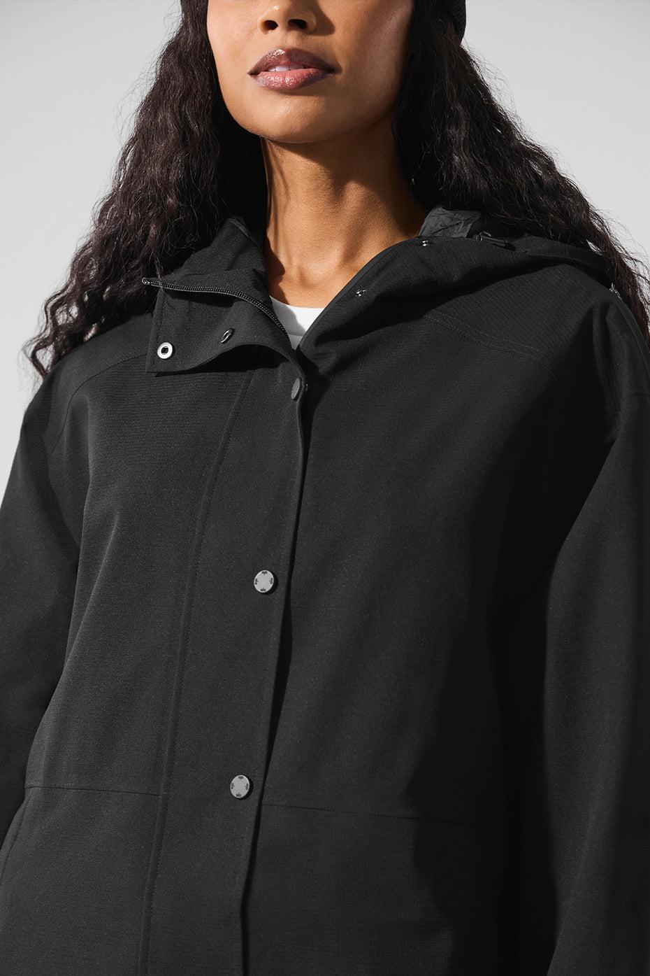 Rain Or Shine Long Coat - Black Female Product Image
