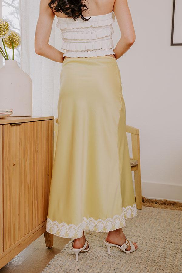 The Anna High Waist Satin Midi Skirt Product Image