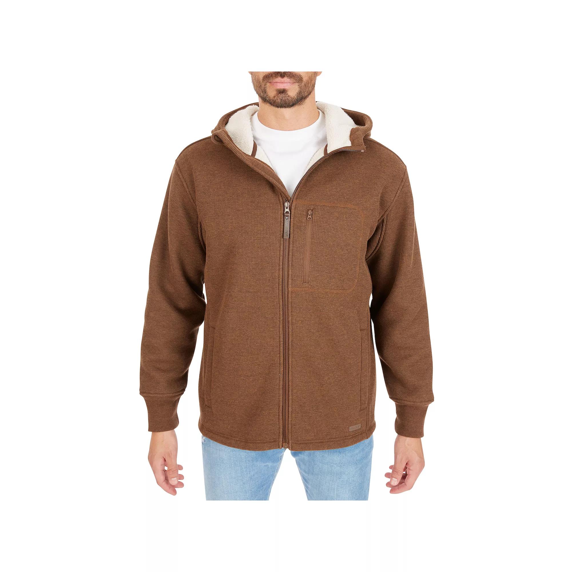Big & Tall Smith's Workwear Sherpa-Lined Thermal Full-Zip Hooded Shacket, Men's,  Product Image