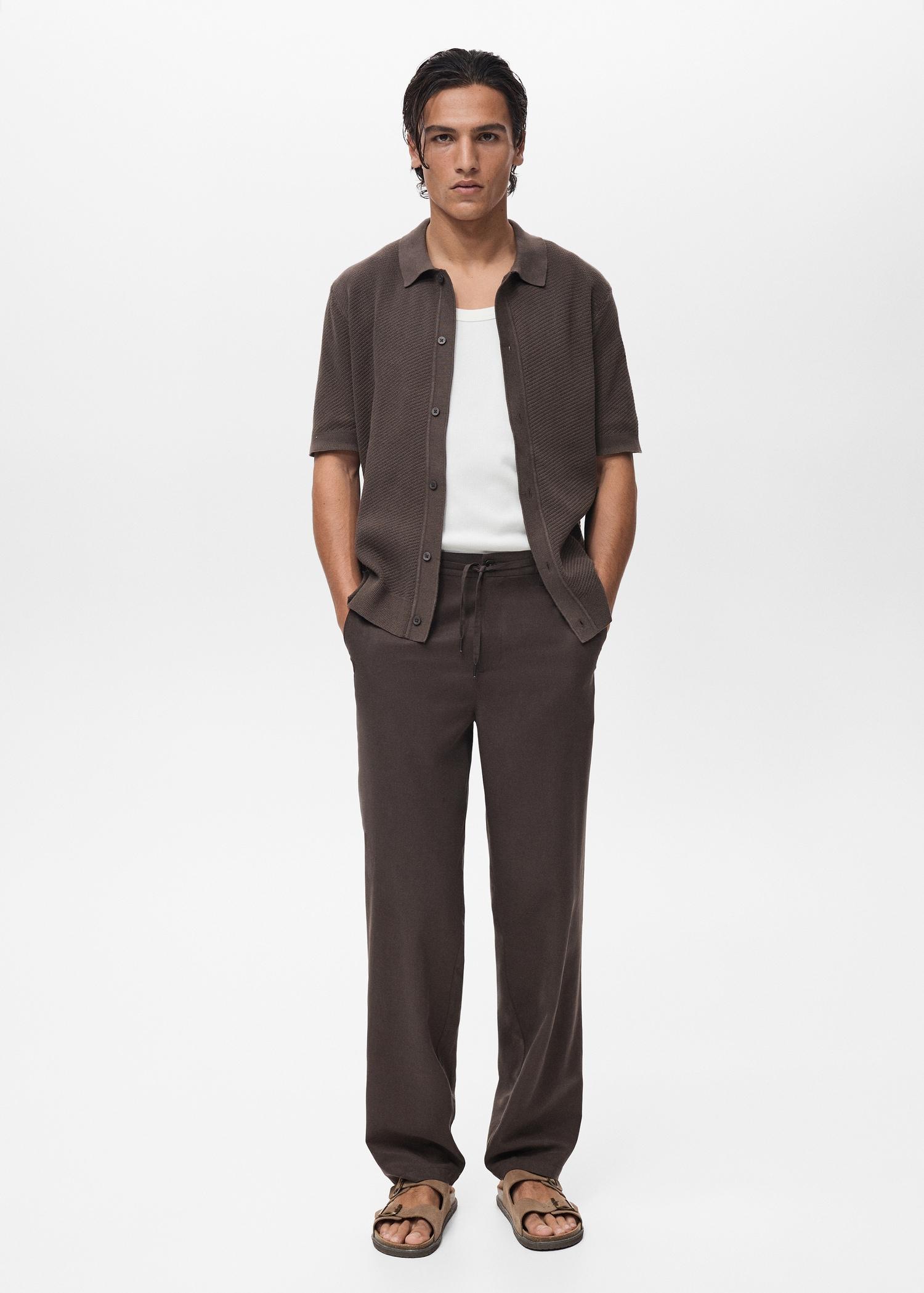 Straight-fit viscose pants - Men | MANGO USA Product Image