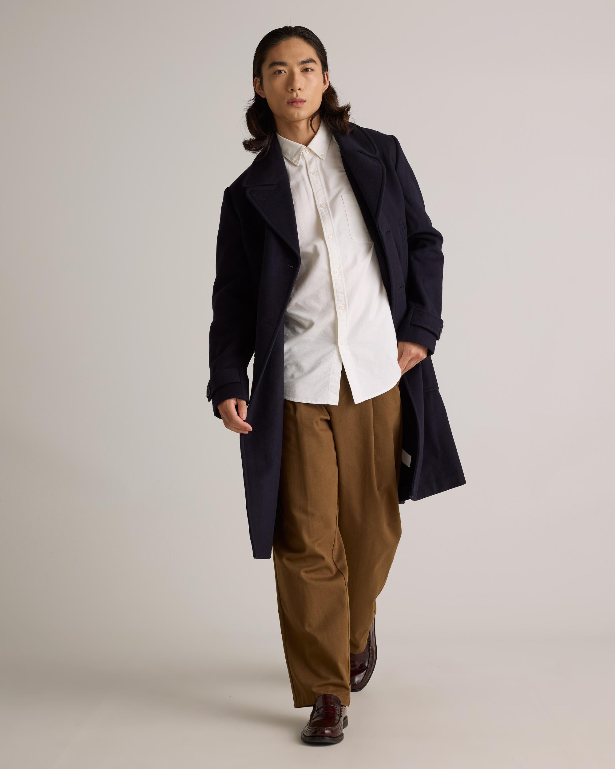 Quince | Men's Italian Wool Double-Breasted Officer Topcoat Wool/Nylon Product Image