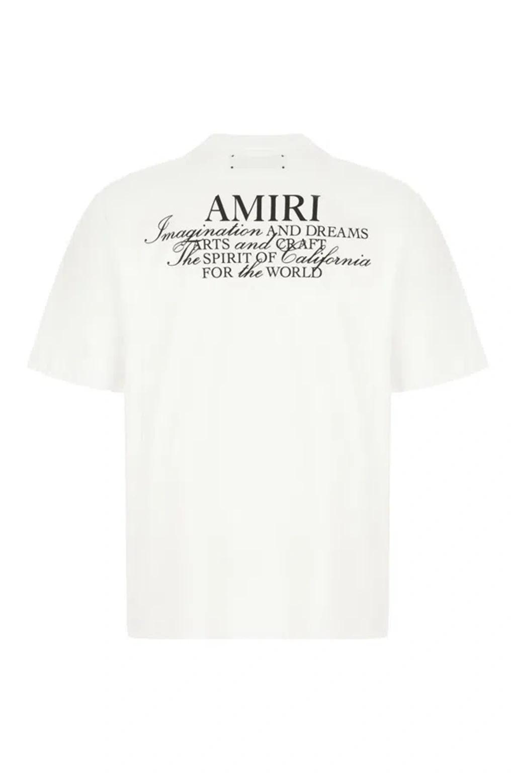 AMIRI Black Crewneck T-shirt With Logo Lettering On Front And Rear Product Image