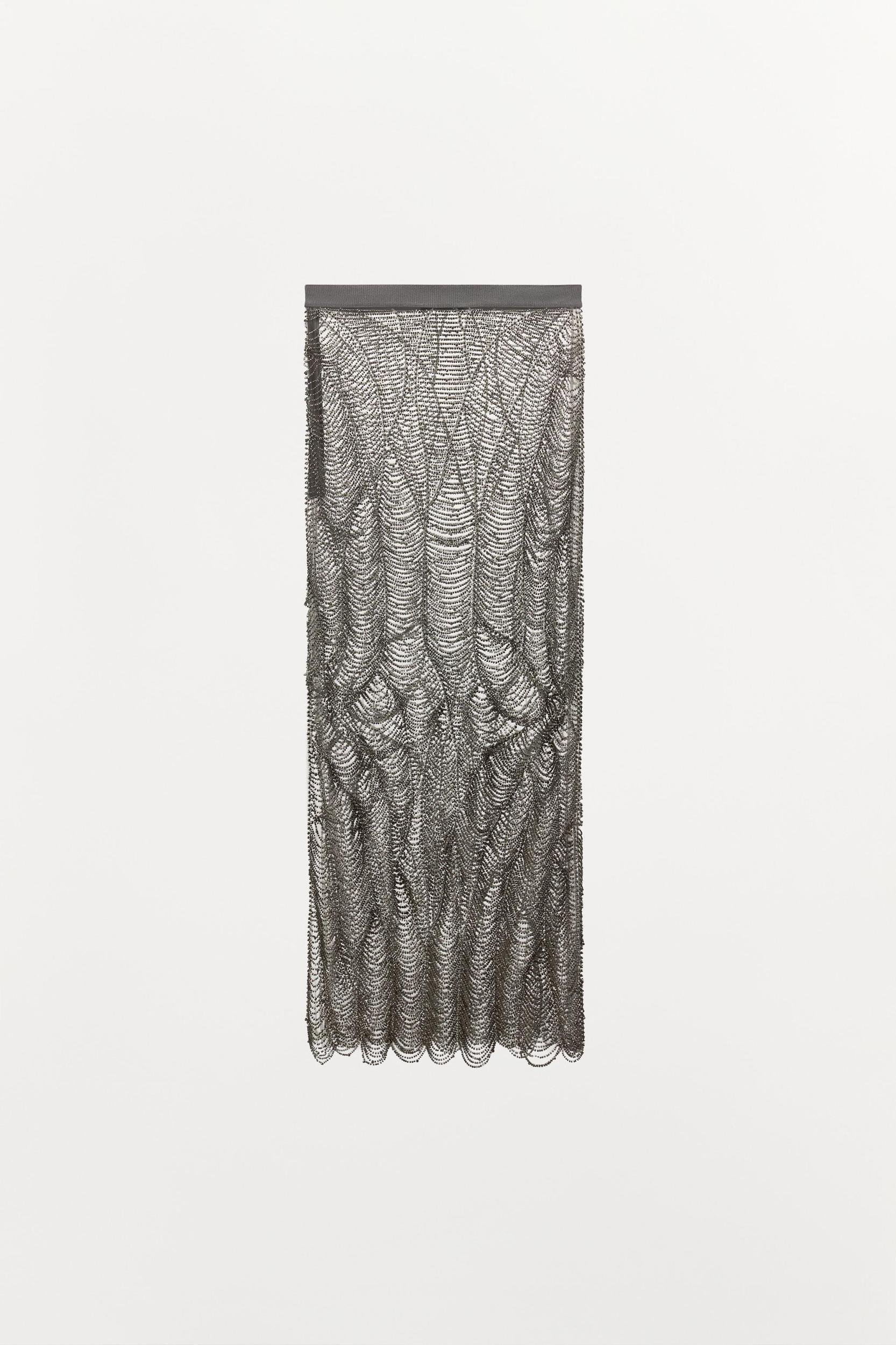 SHEER BEADED SKIRT Product Image