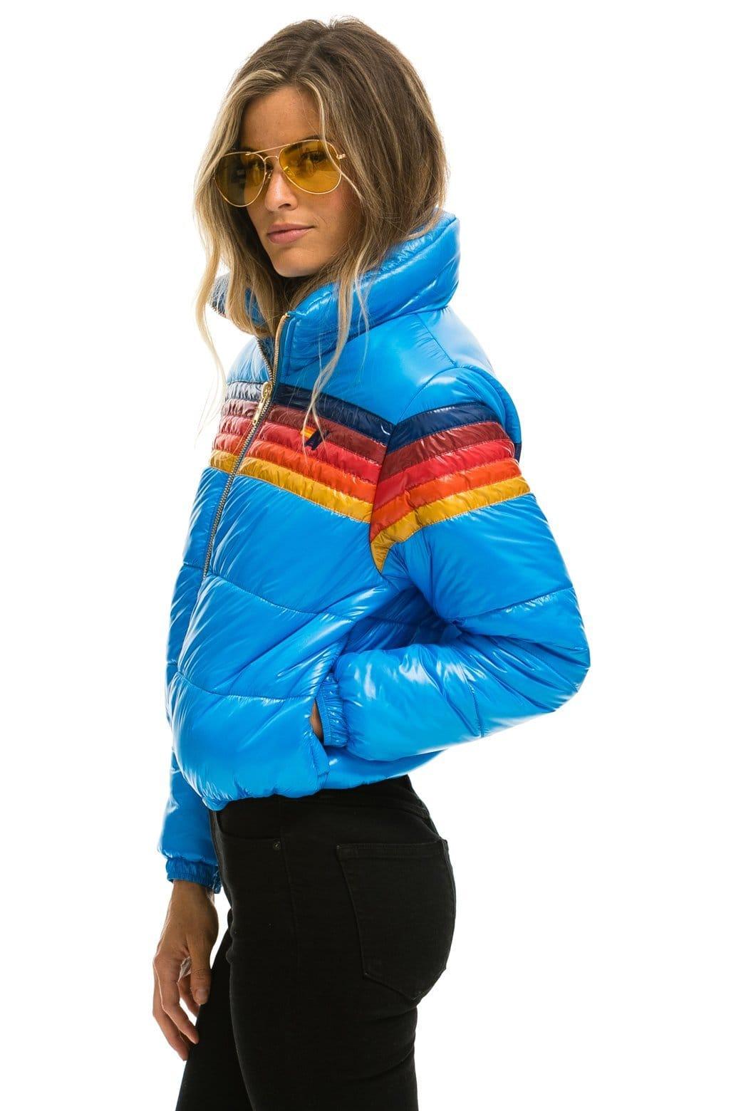 5 STRIPE APRES PUFFER JACKET - GLOSSY BLUE Female Product Image