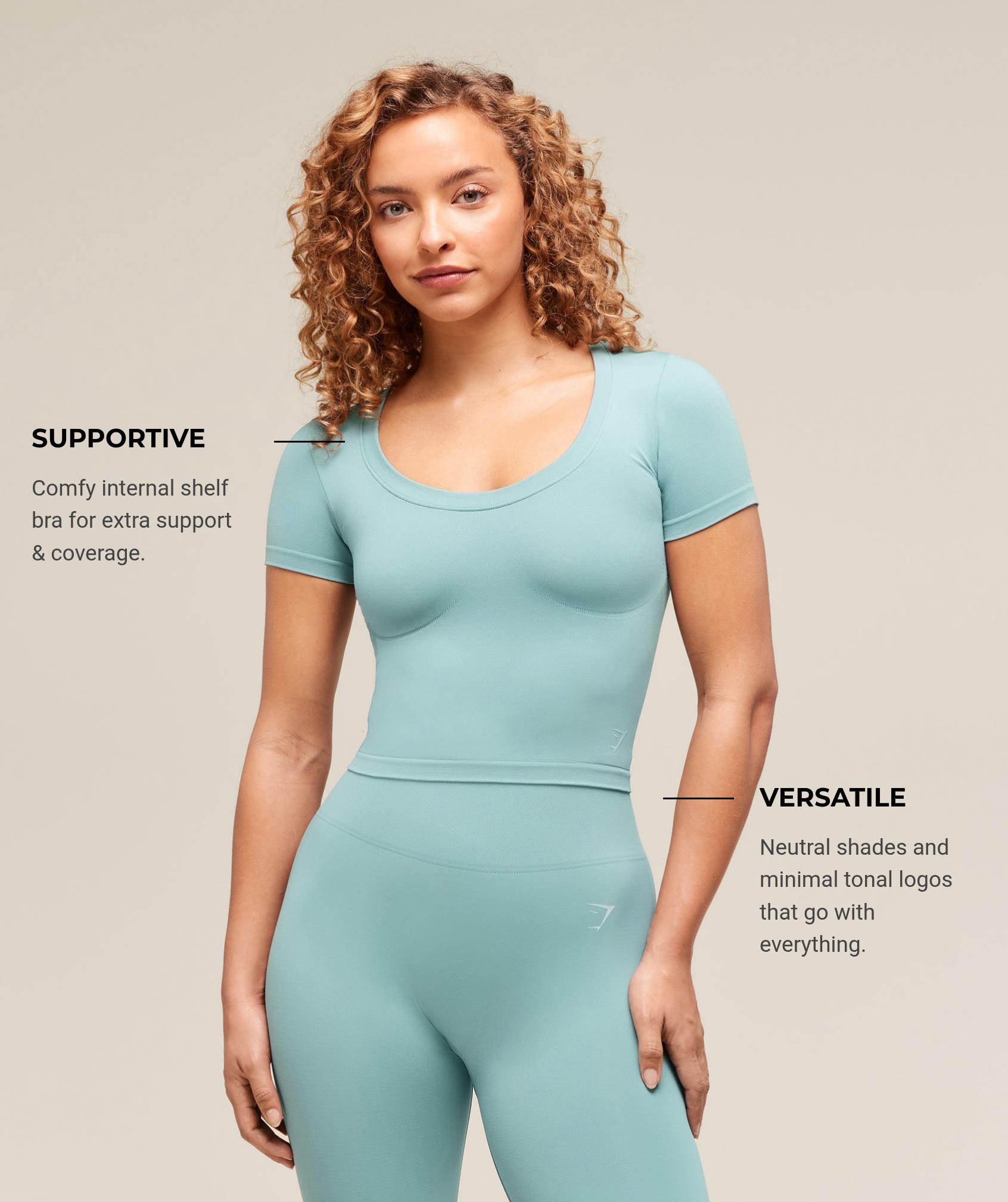 Gymshark Soft Sculpt Midi T-Shirt - Rest Blue Female Product Image