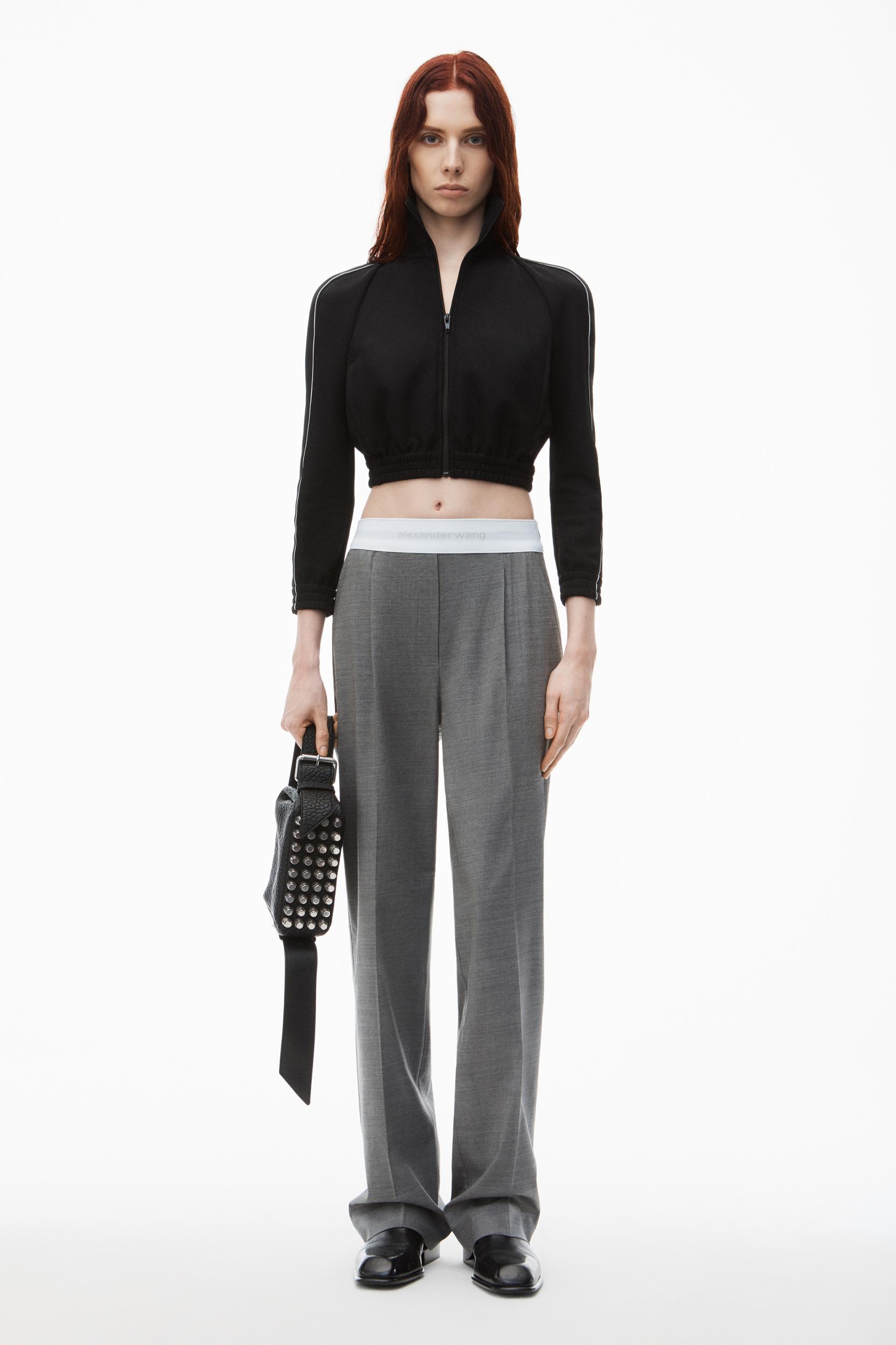 High-waist Pleated Pant With Logo Elastic Product Image