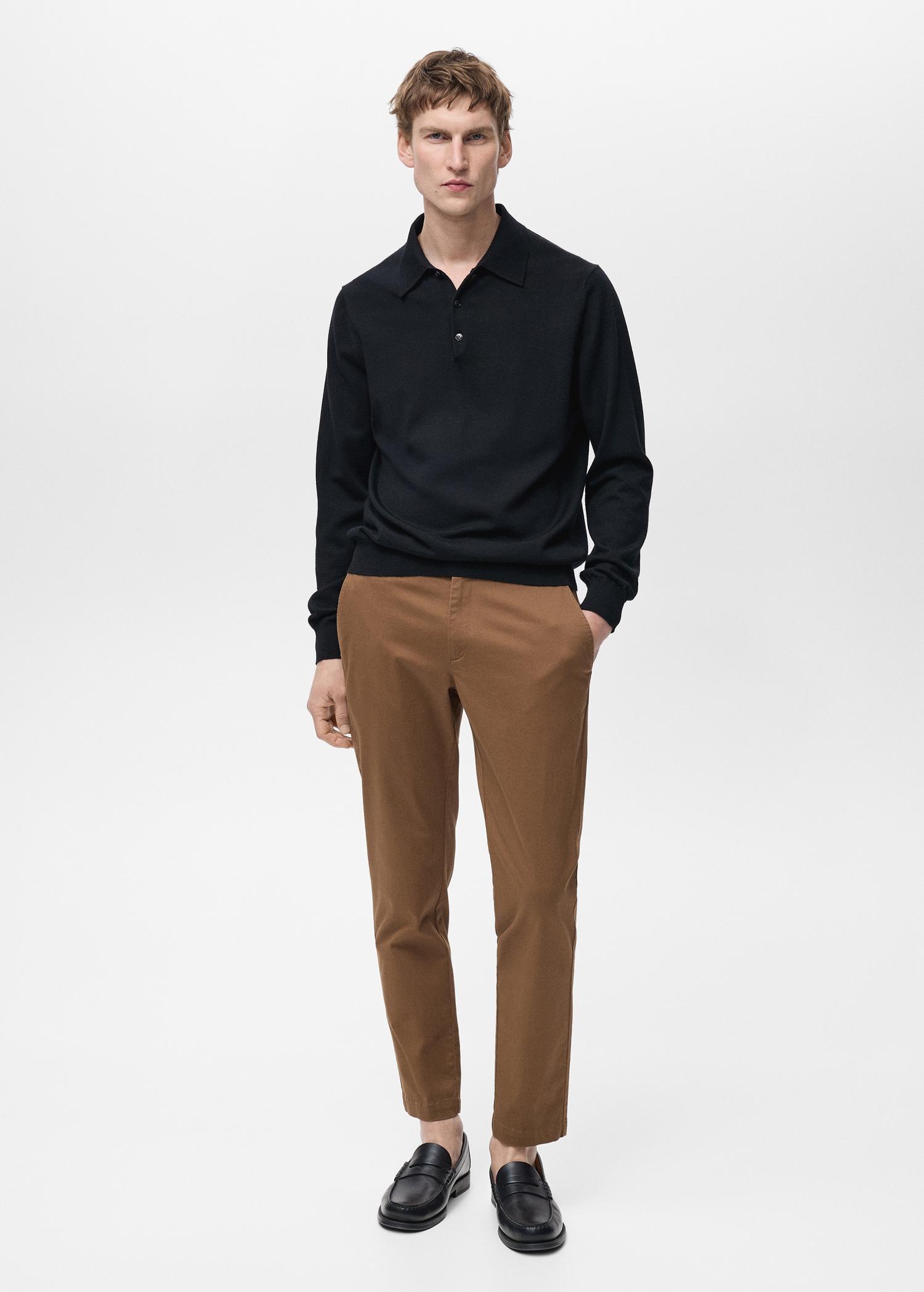 Prato cropped tapered chino pants - Men | MANGO USA Product Image