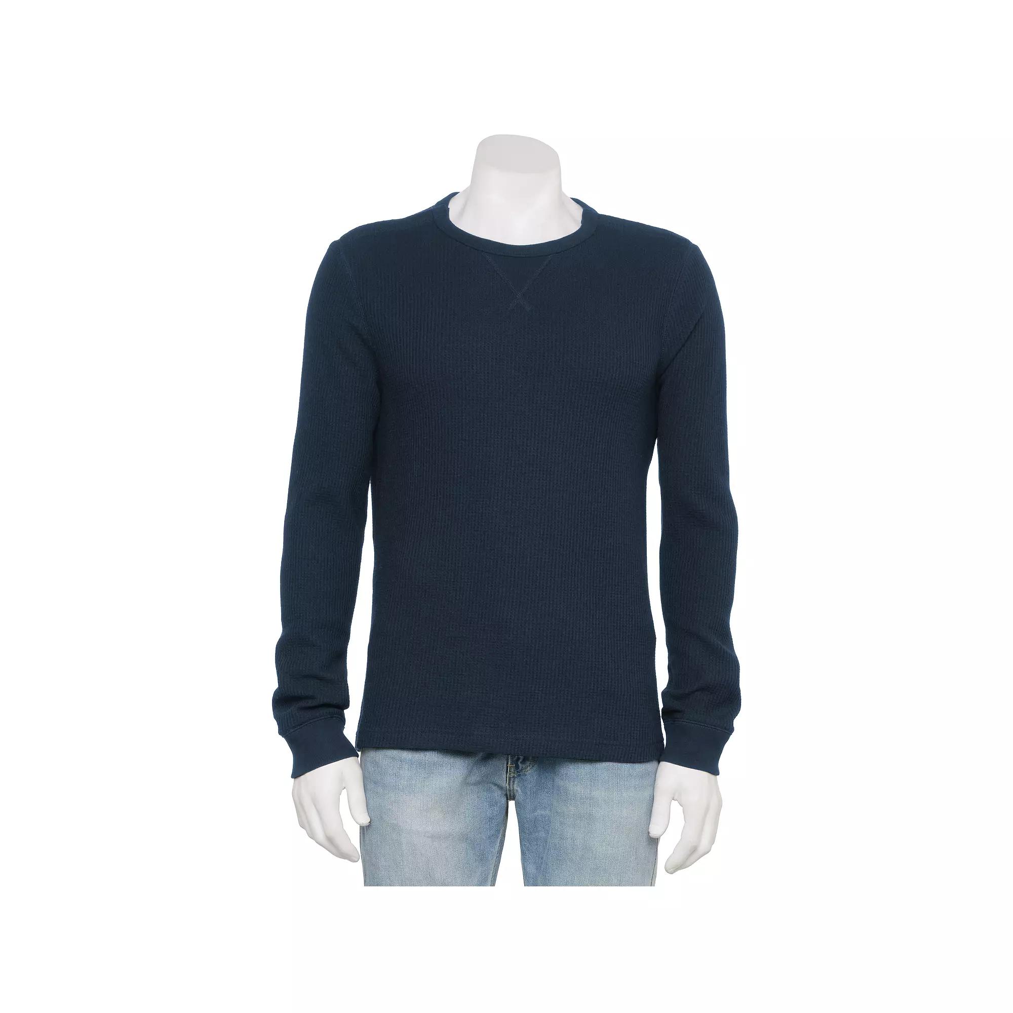 Men's Sonoma Goods For Life® Adaptive Long Sleeve Crewneck Tee, Size: Small, Black Product Image