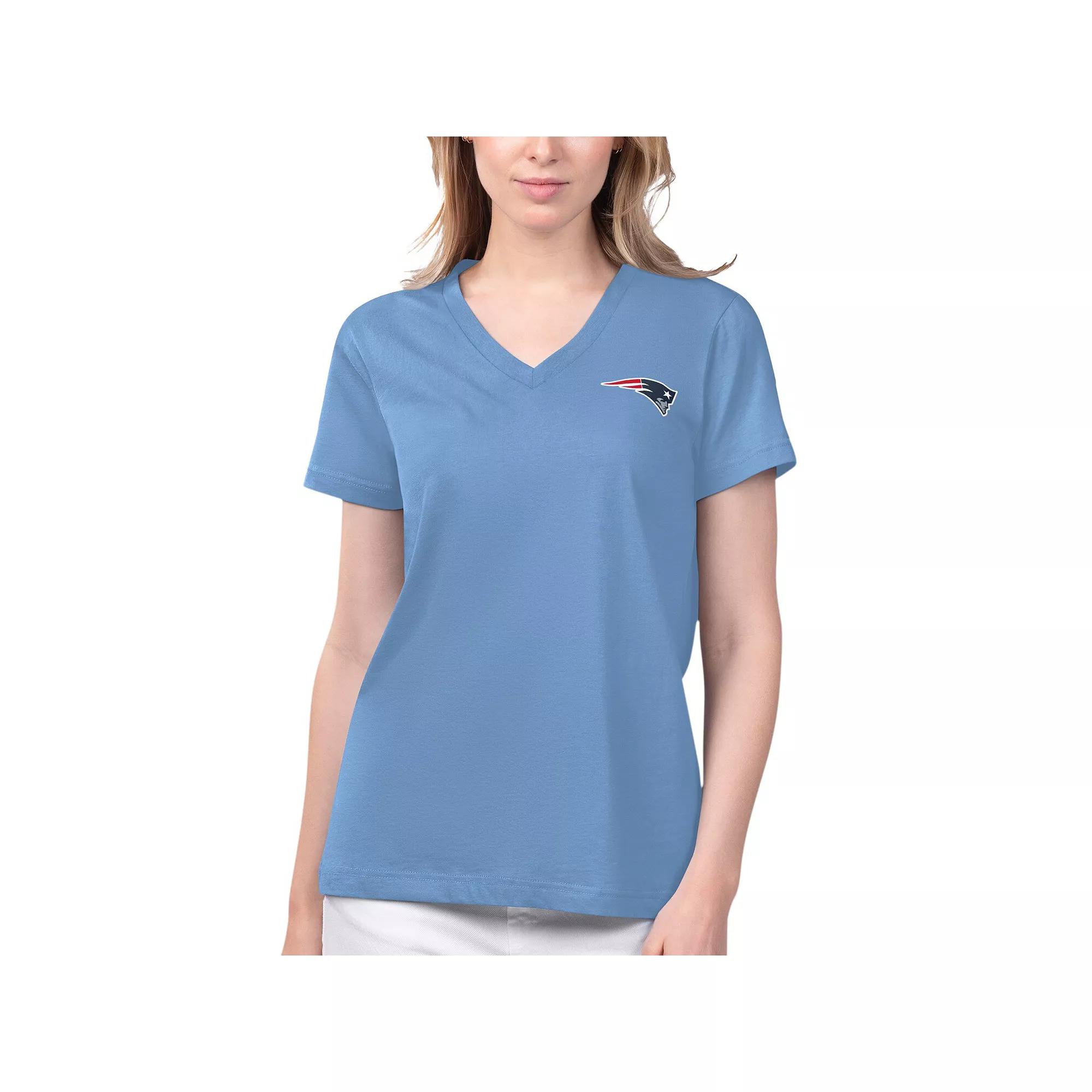 Women's Margaritaville Blue Los Angeles Rams Game Time V-Neck T-Shirt,  Product Image