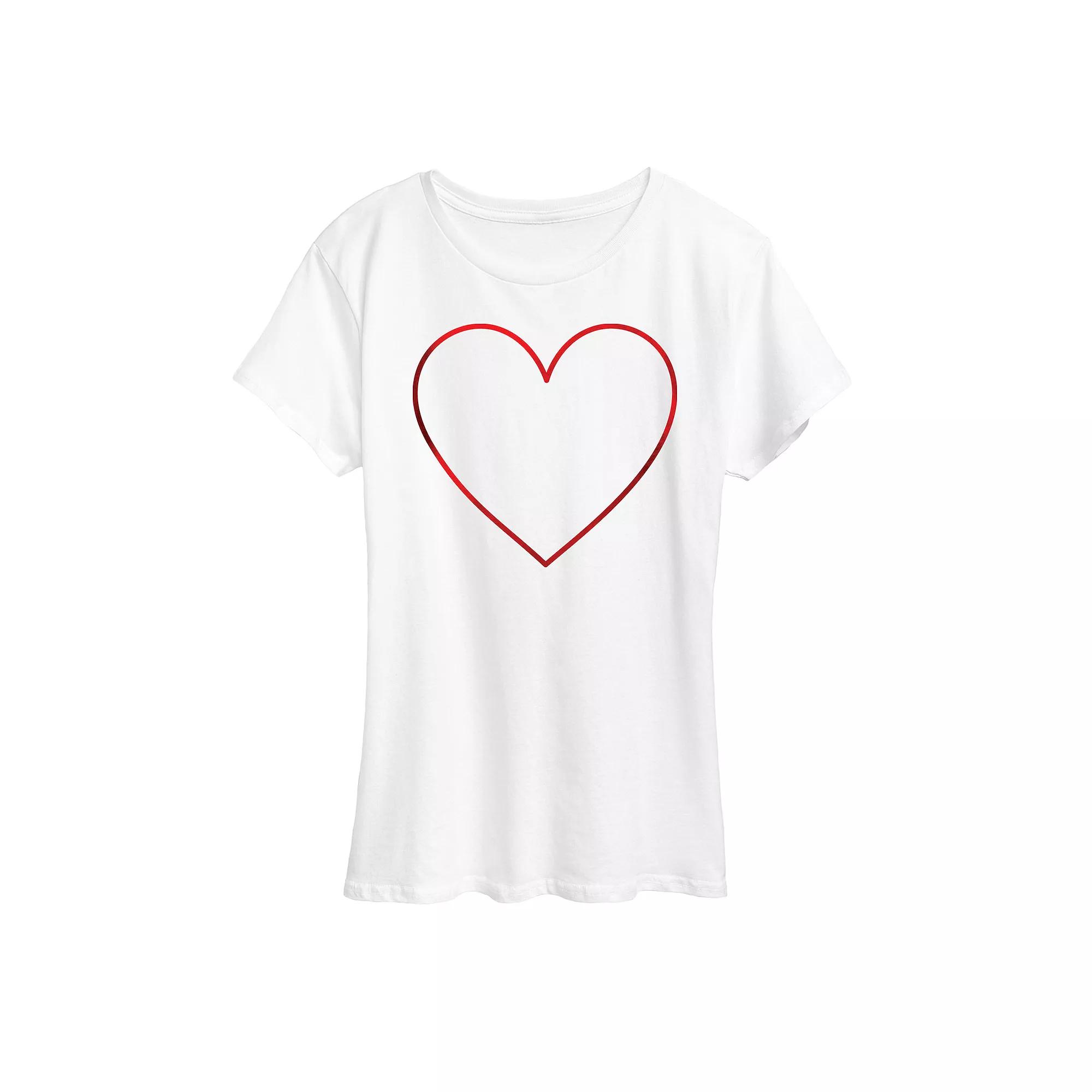 Women's Heart Outline Graphic Tee,  Product Image