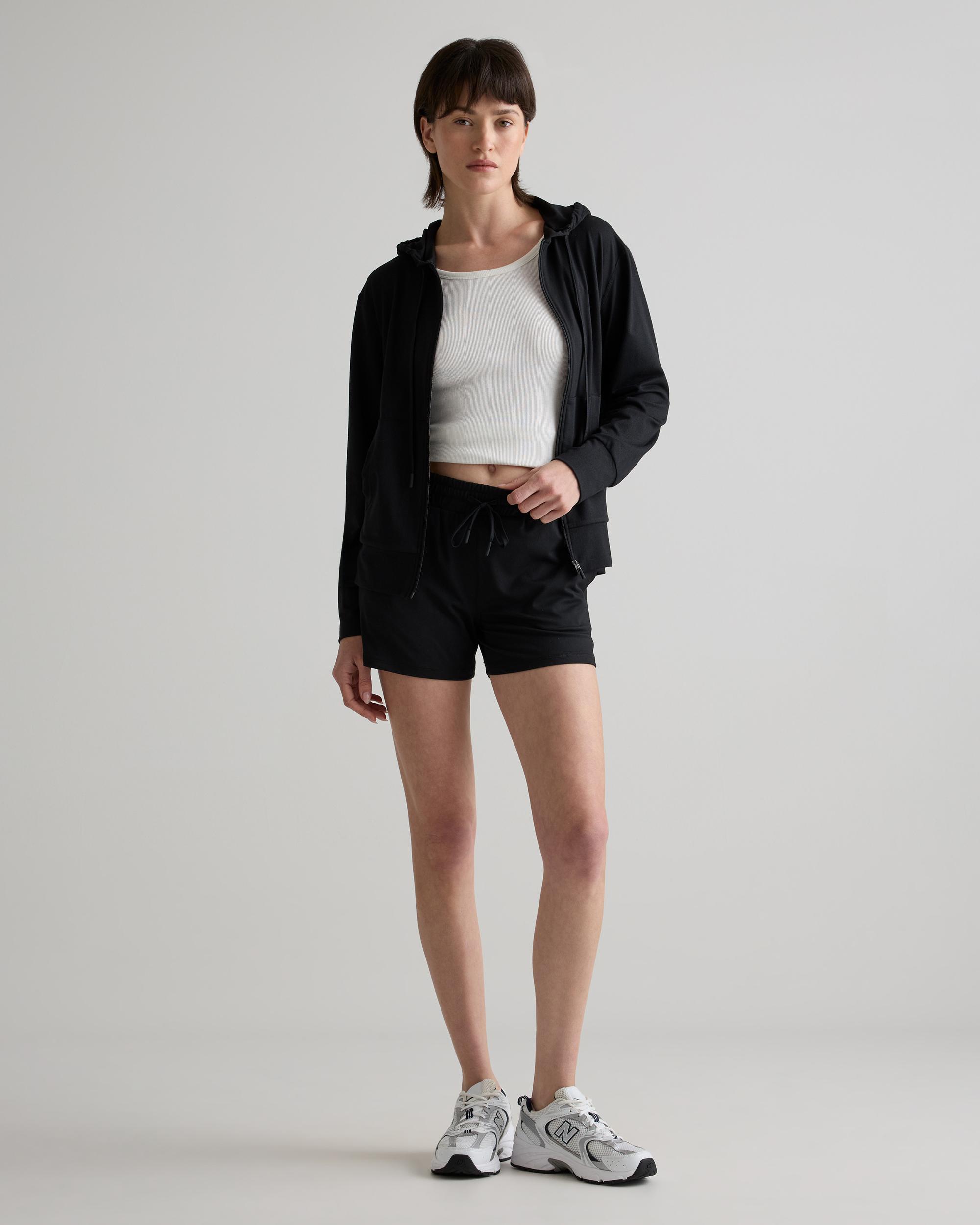 Quince | Women's Super Soft Performance Full Zip Hoodie Flowknit Activewear, Recycled Polyester Product Image