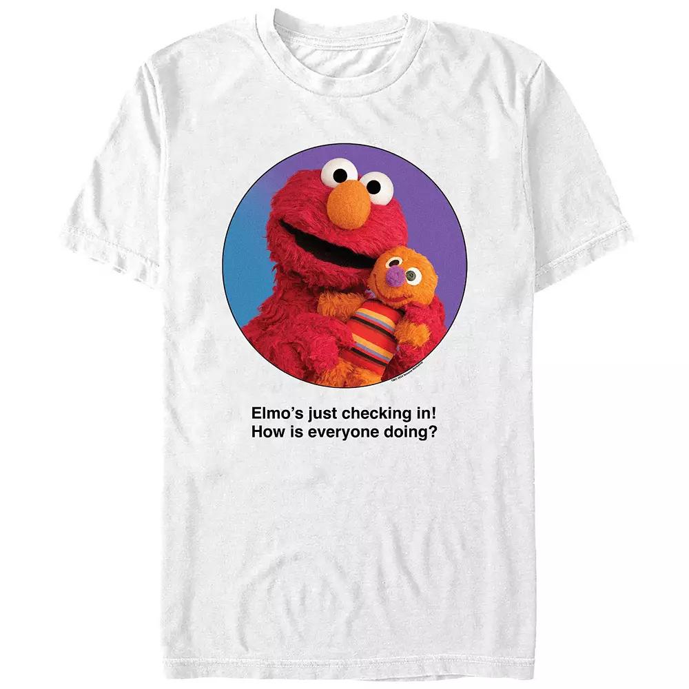 Men's Sesame Street Elmo's Just Checking In! Graphic Tee,  Product Image