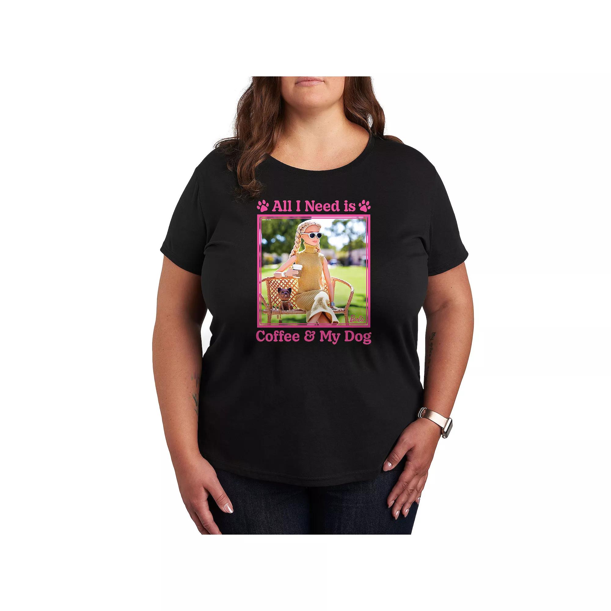 Plus Barbie® All I Need Is Coffee & My Dog Graphic Tee, Women's,  Product Image