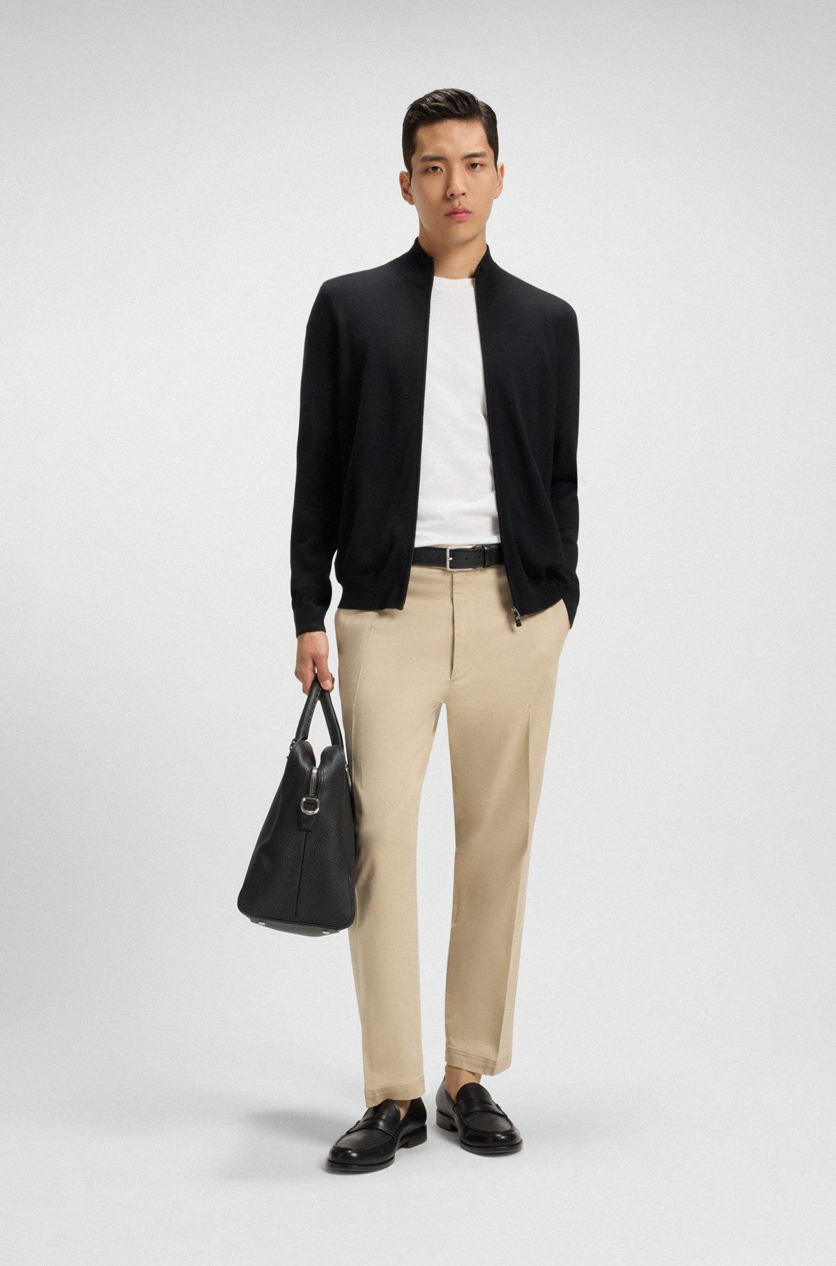 BOSS - Regular-fit T-shirt in cotton jersey with ribbed collar - White Product Image