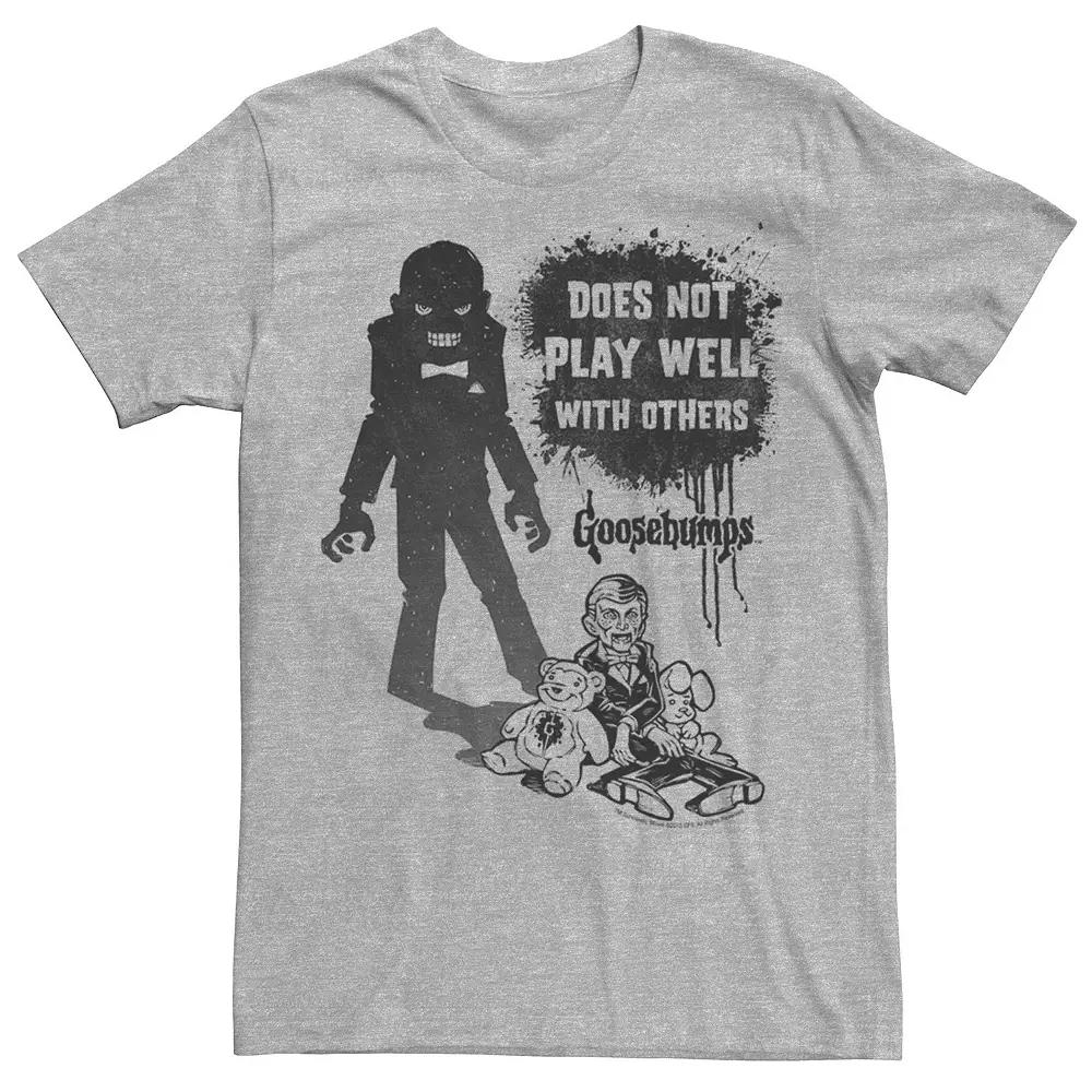 Men's Goosebumps Slappy Does Not Play Well Graphic Tee, Size: Large, Athletic Grey Product Image