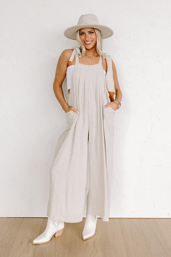 Sunny Days Ahead Jumpsuit in Oatmeal Product Image
