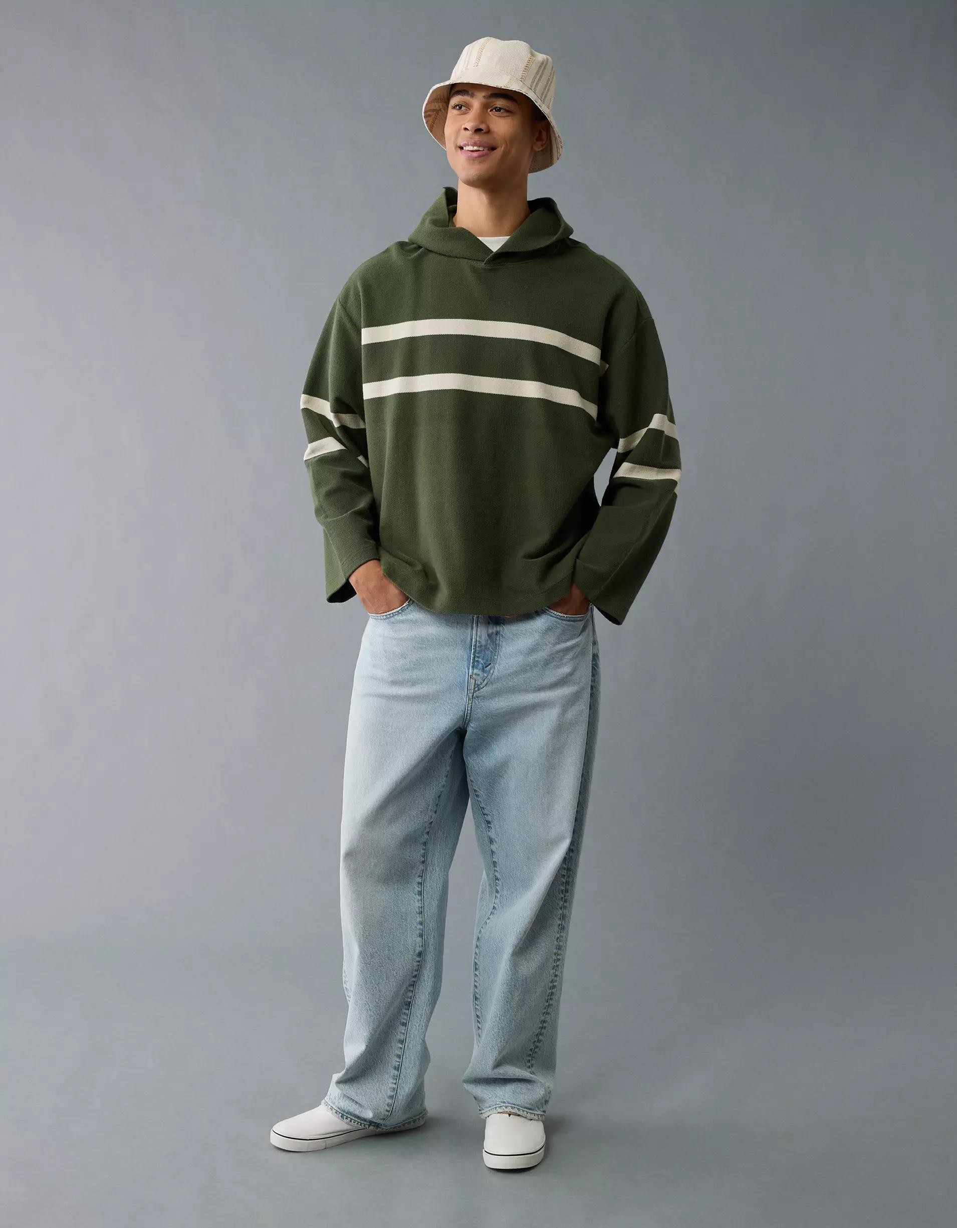 AE Striped Terry Baja Hoodie Product Image