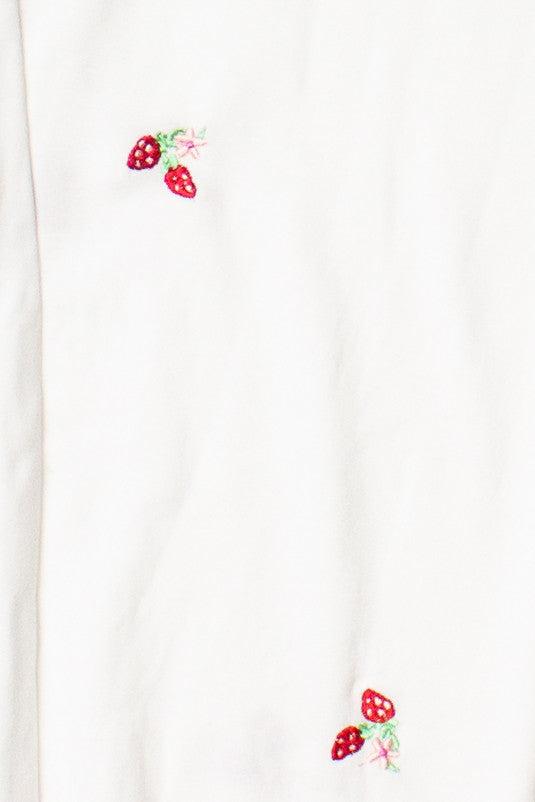 Mini Embroidered Strawberries Joggers Product Image