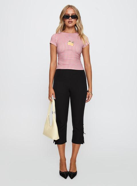 Marcello Graphic Top Red Check Product Image