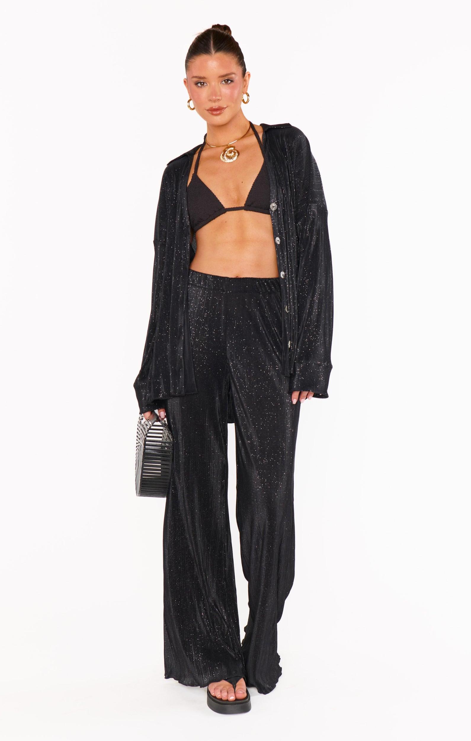 Everywhere Pants ~ Black Pleat Product Image