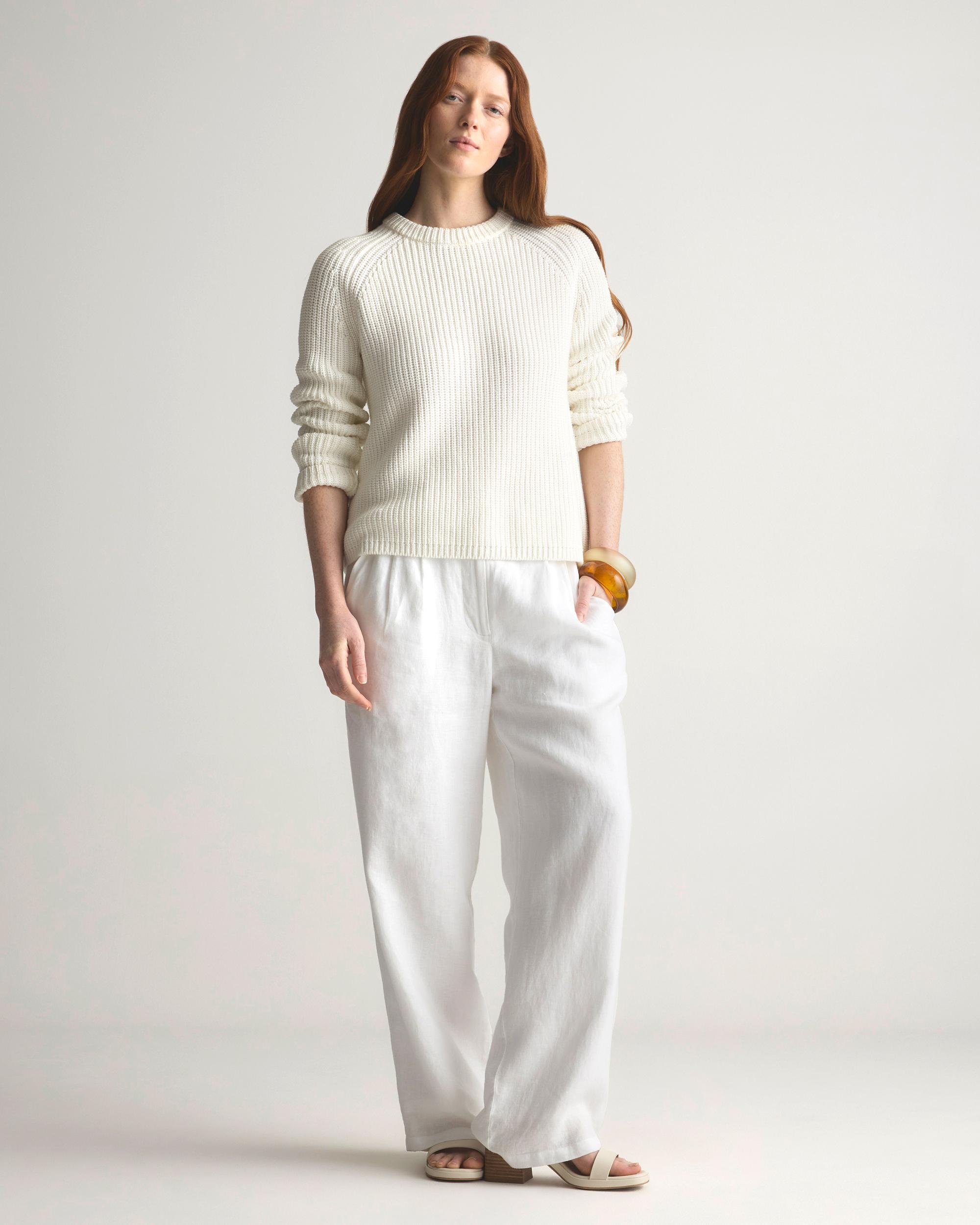 Quince | Women's Fisherman Crew Sweater Organic Cotton Product Image