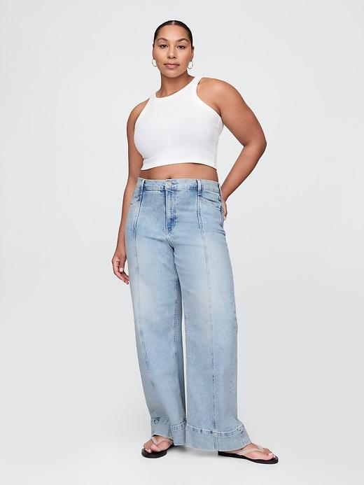 High Rise Stride Wide-Leg Ankle Jeans Product Image