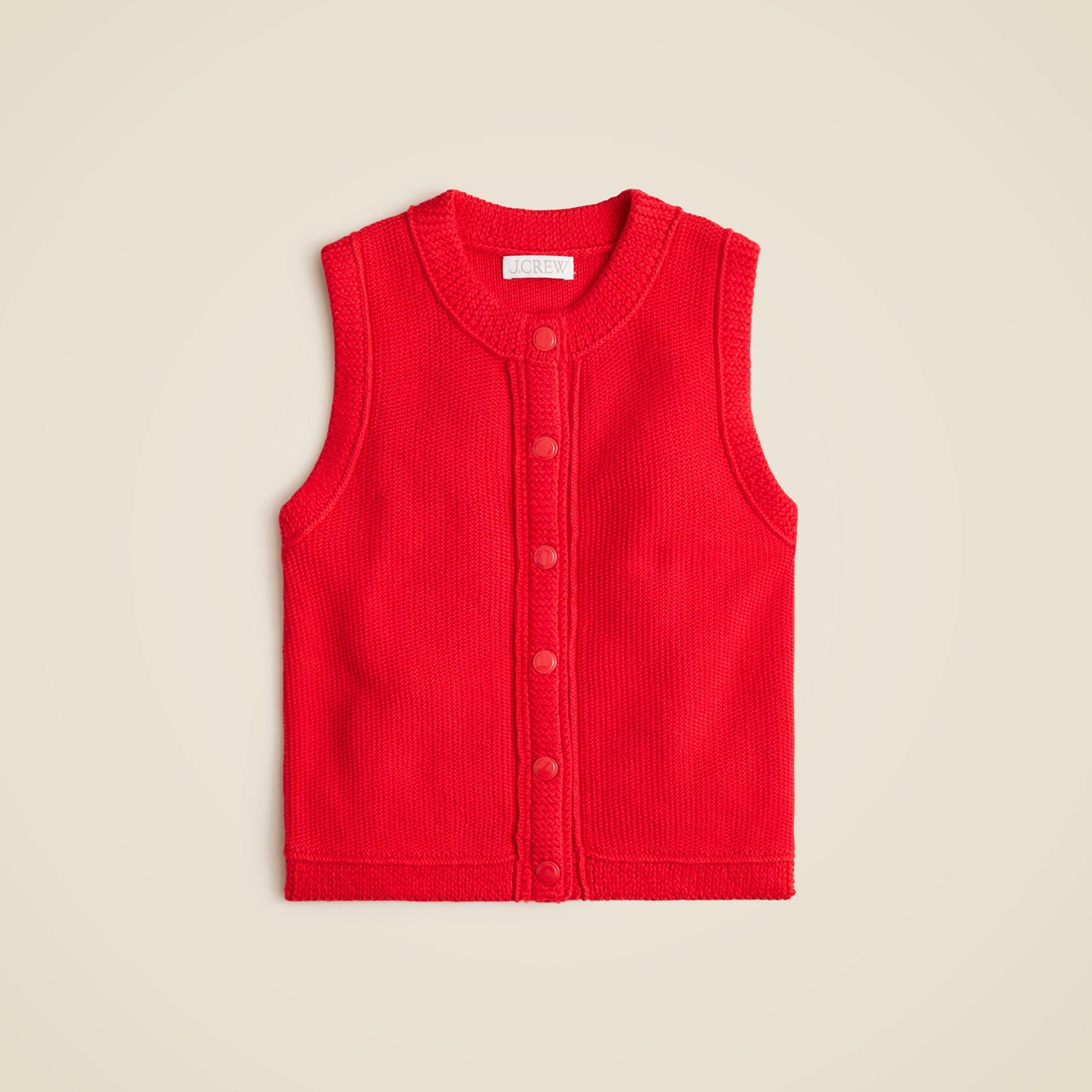 Cropped button-up sweater shell Product Image