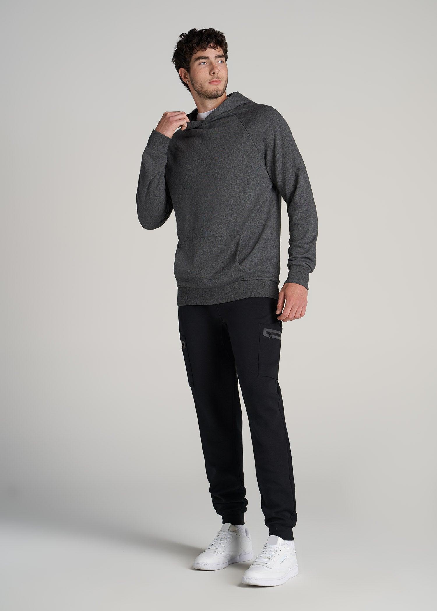 Tech Motion Fleece Cargo Joggers for Tall Men in Black Male Product Image