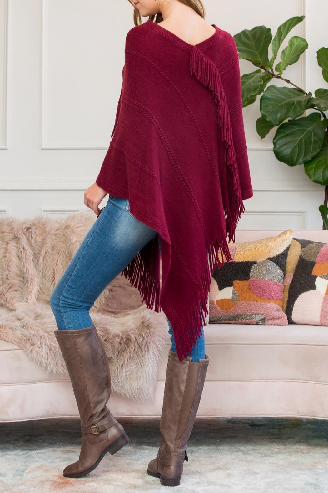 Asymmetric Fringe Poncho Product Image