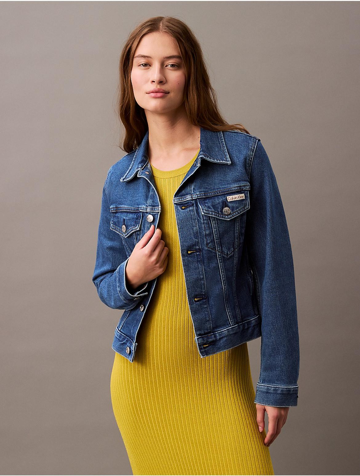 Calvin Klein Womens Classic Trucker Jacket - Blue Product Image