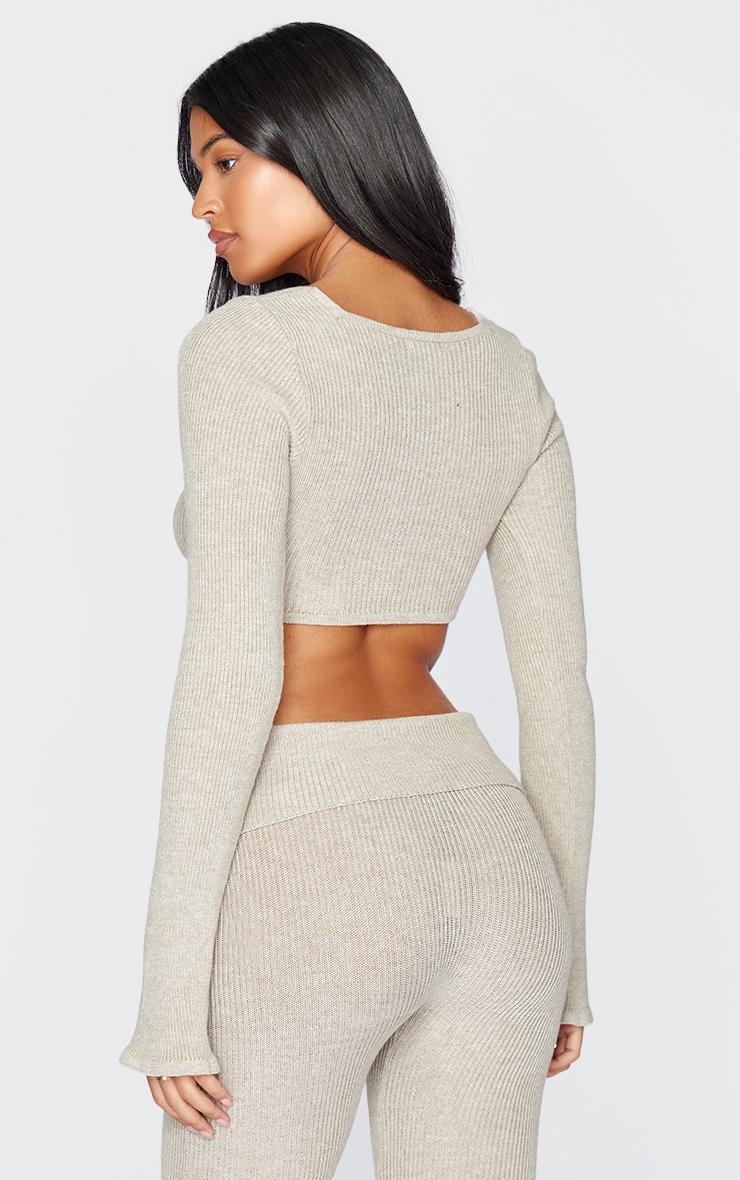 Tall Stone Knitted Long Sleeve Corset Top Product Image