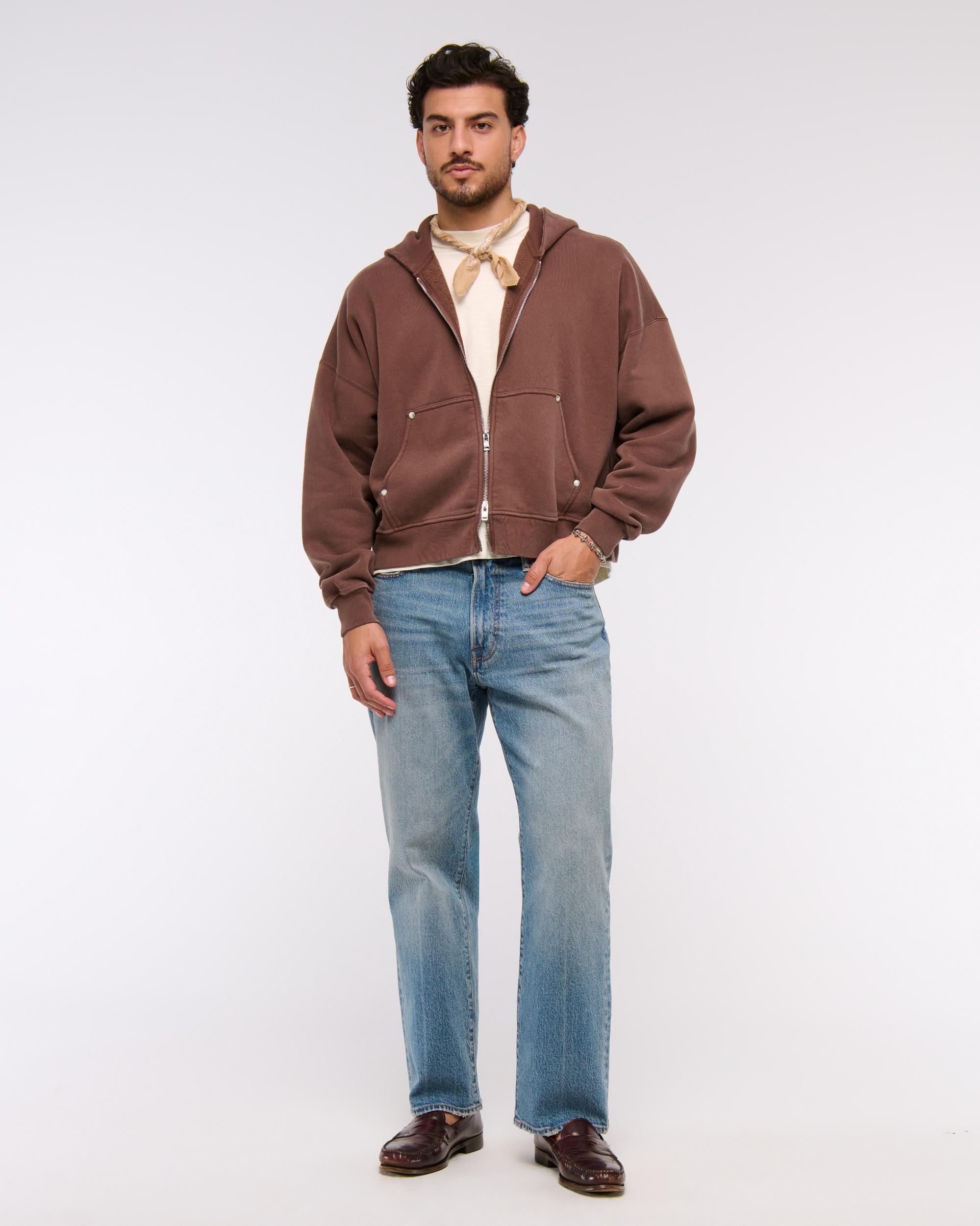 Cropped Essential Full-Zip Hoodie Product Image