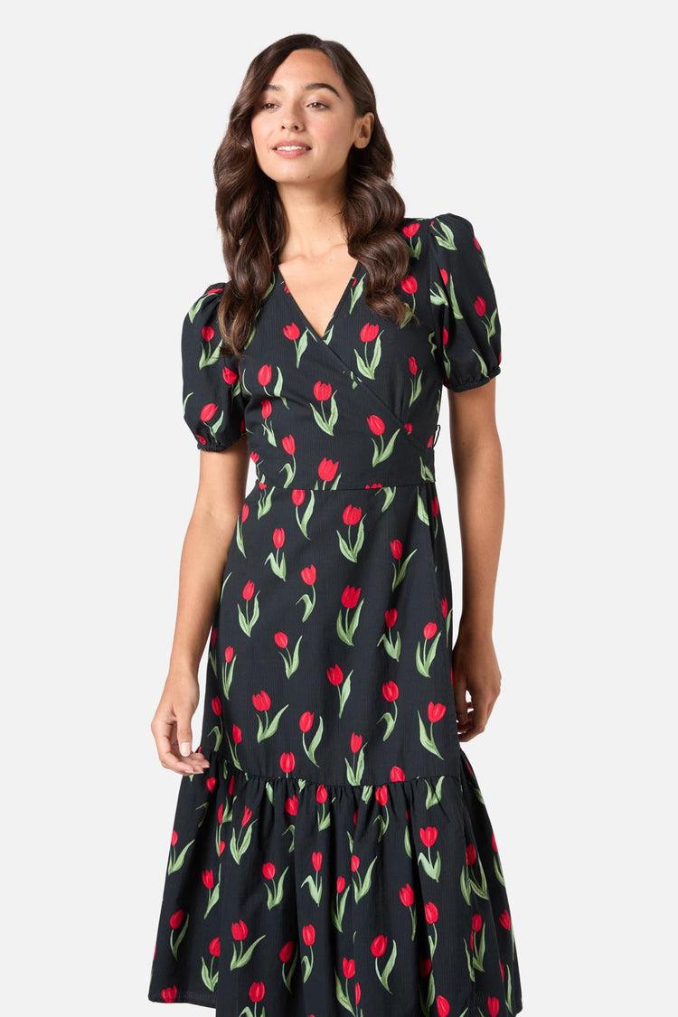 Tulip Midi Wrap Dress Product Image
