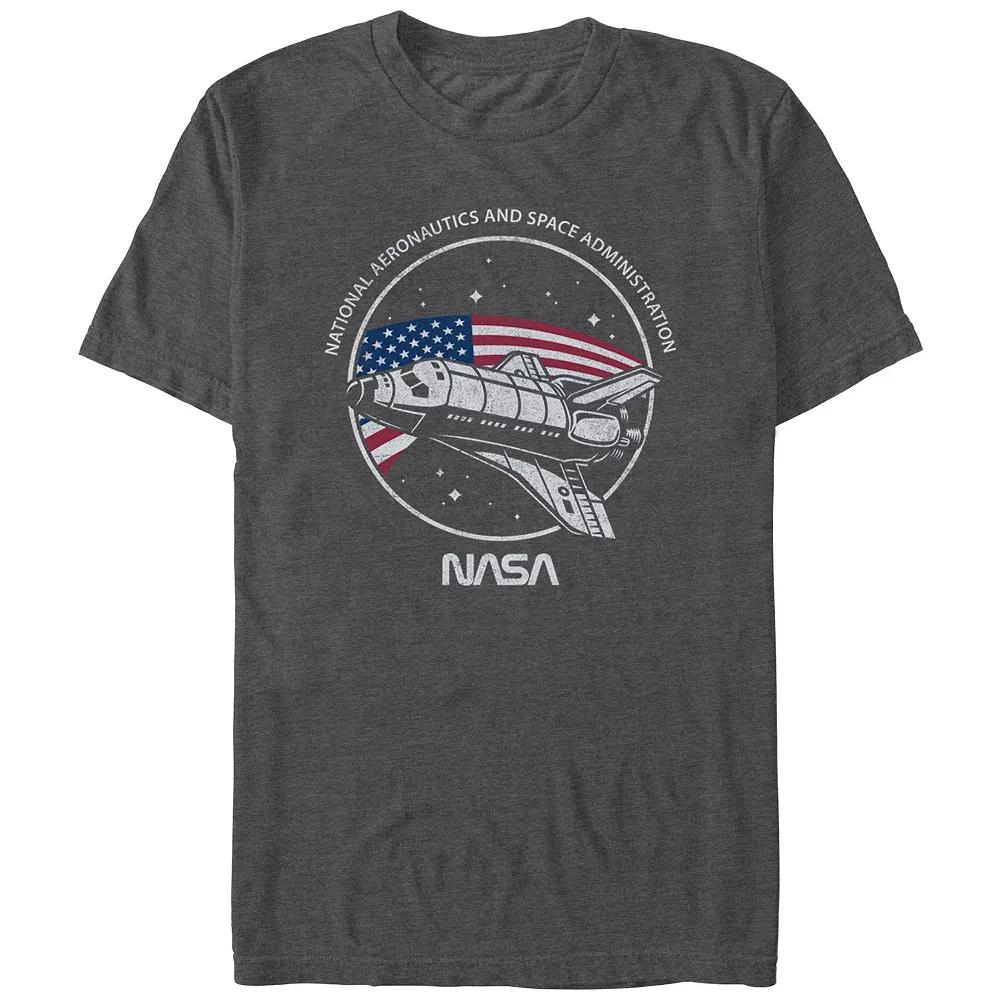 Men's Nasa USA Flag Stamp Graphic Tee,  Product Image