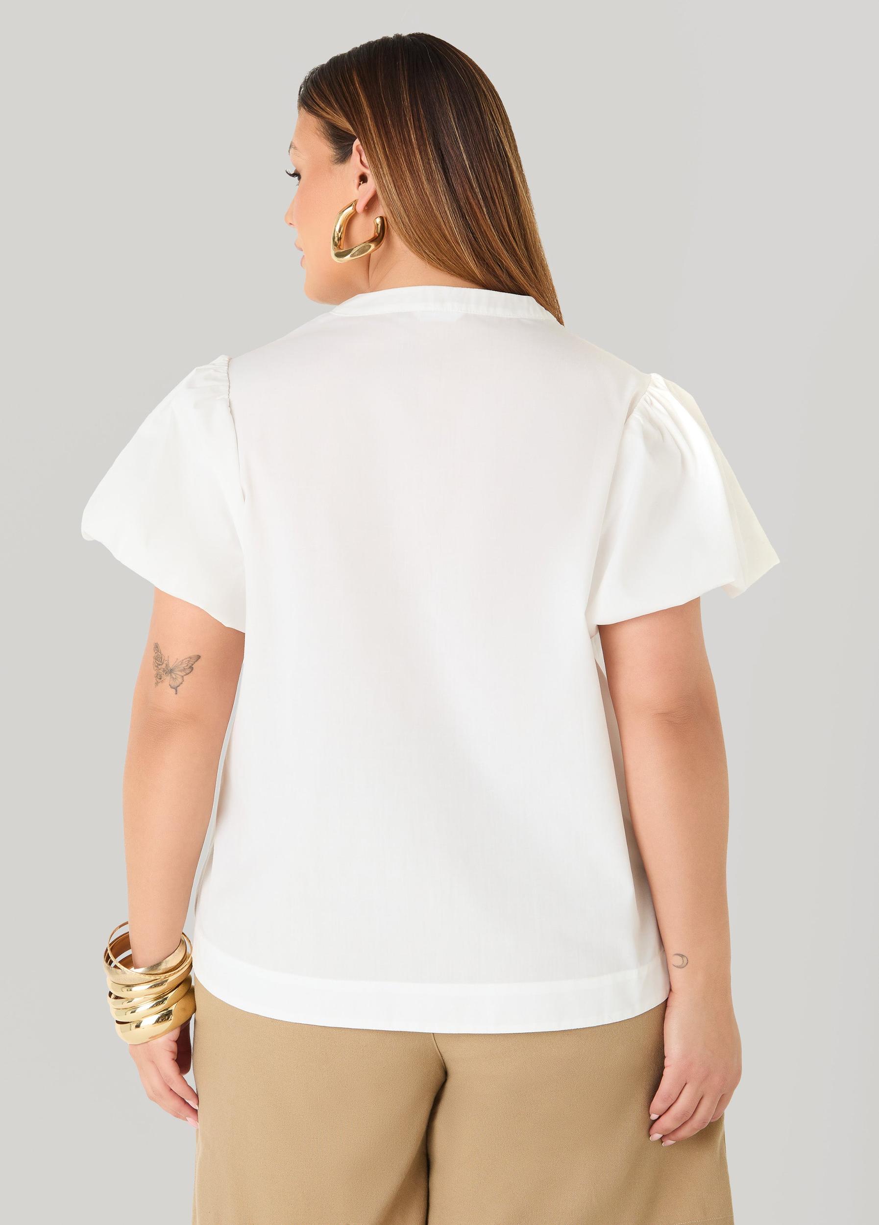 Puff Sleeve Embroidered Top Product Image