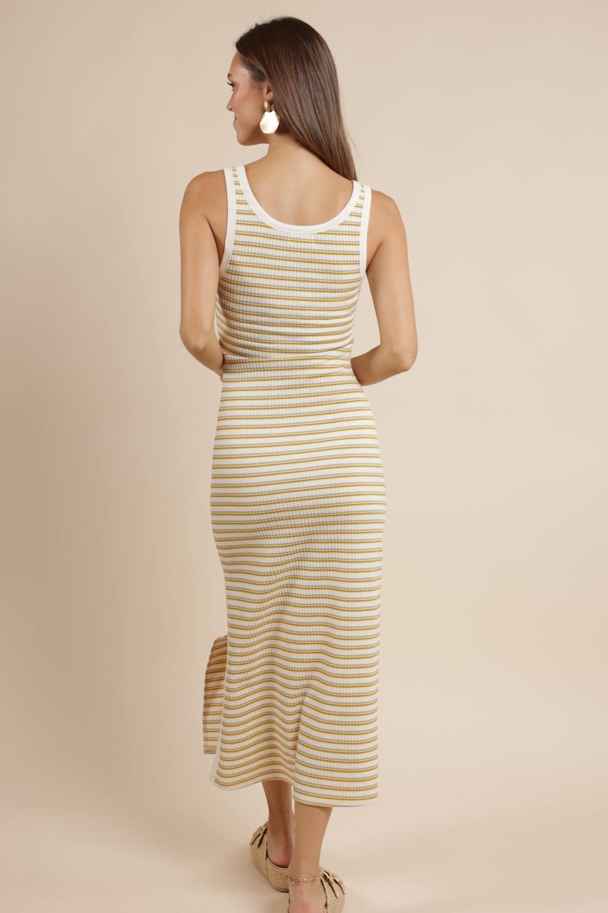 Little Things Ruched Stripe Knit Dress Product Image