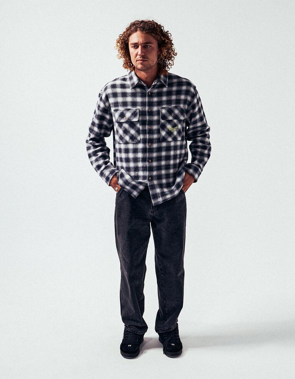 FORMER Manners Plaid Mens Button Up Shirt - BLACK COMBO Product Image