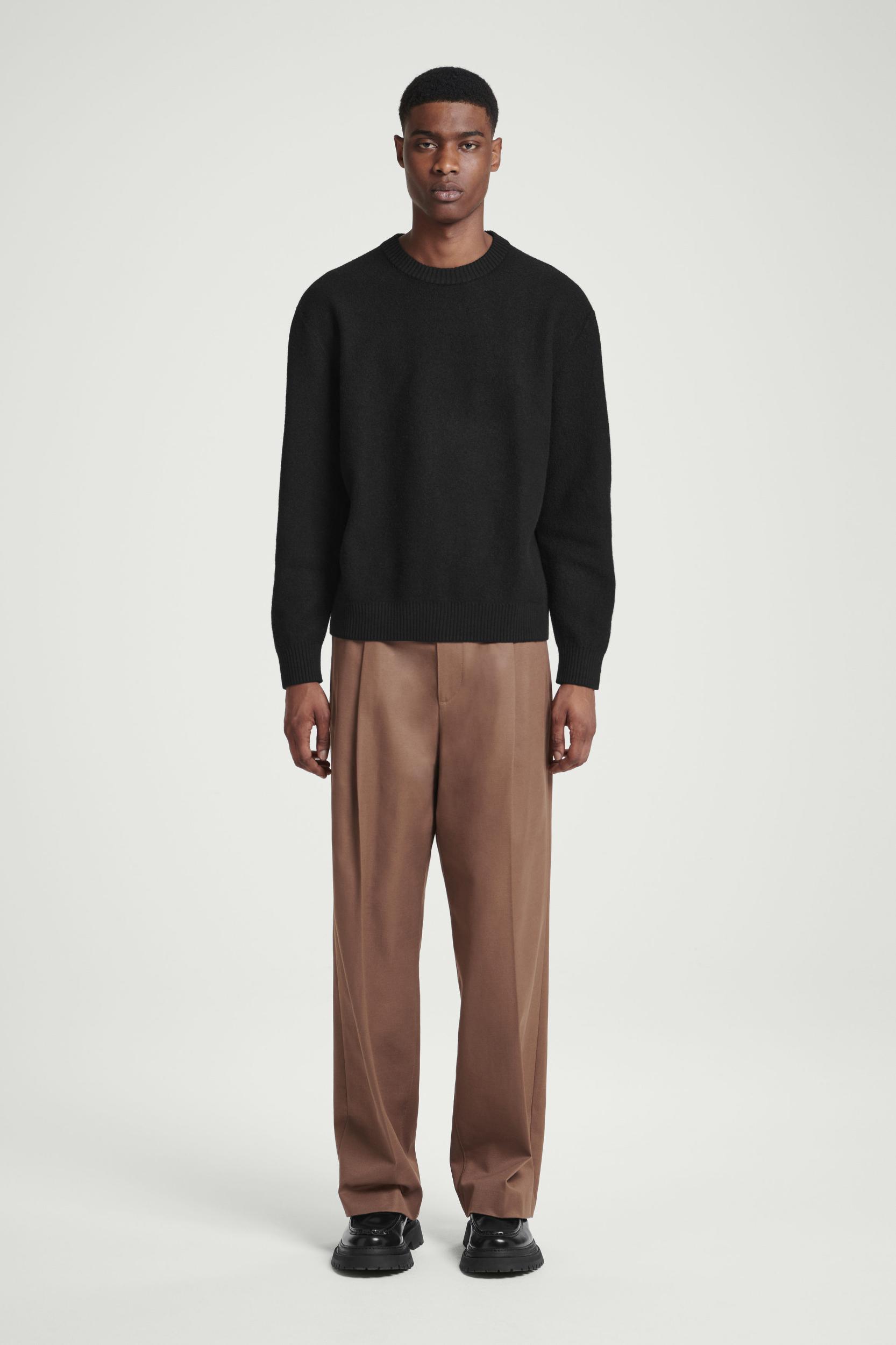 BOILED-WOOL CREW-NECK SWEATER Product Image