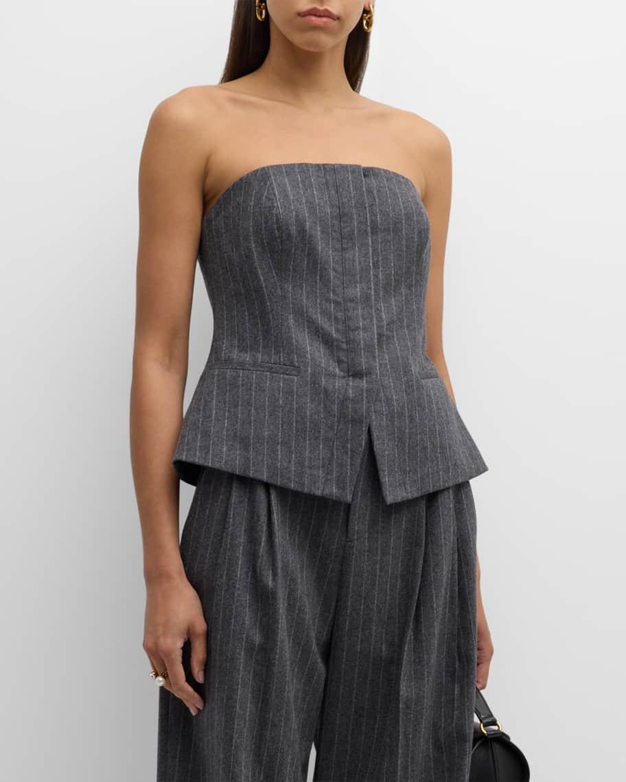 Renee Strapless Pinstripe Top Product Image