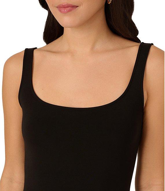 Adrianna by Adrianna Papell Knit Scoop Neck Sleeveless Crochet Hem Sheath Mini Dress Product Image