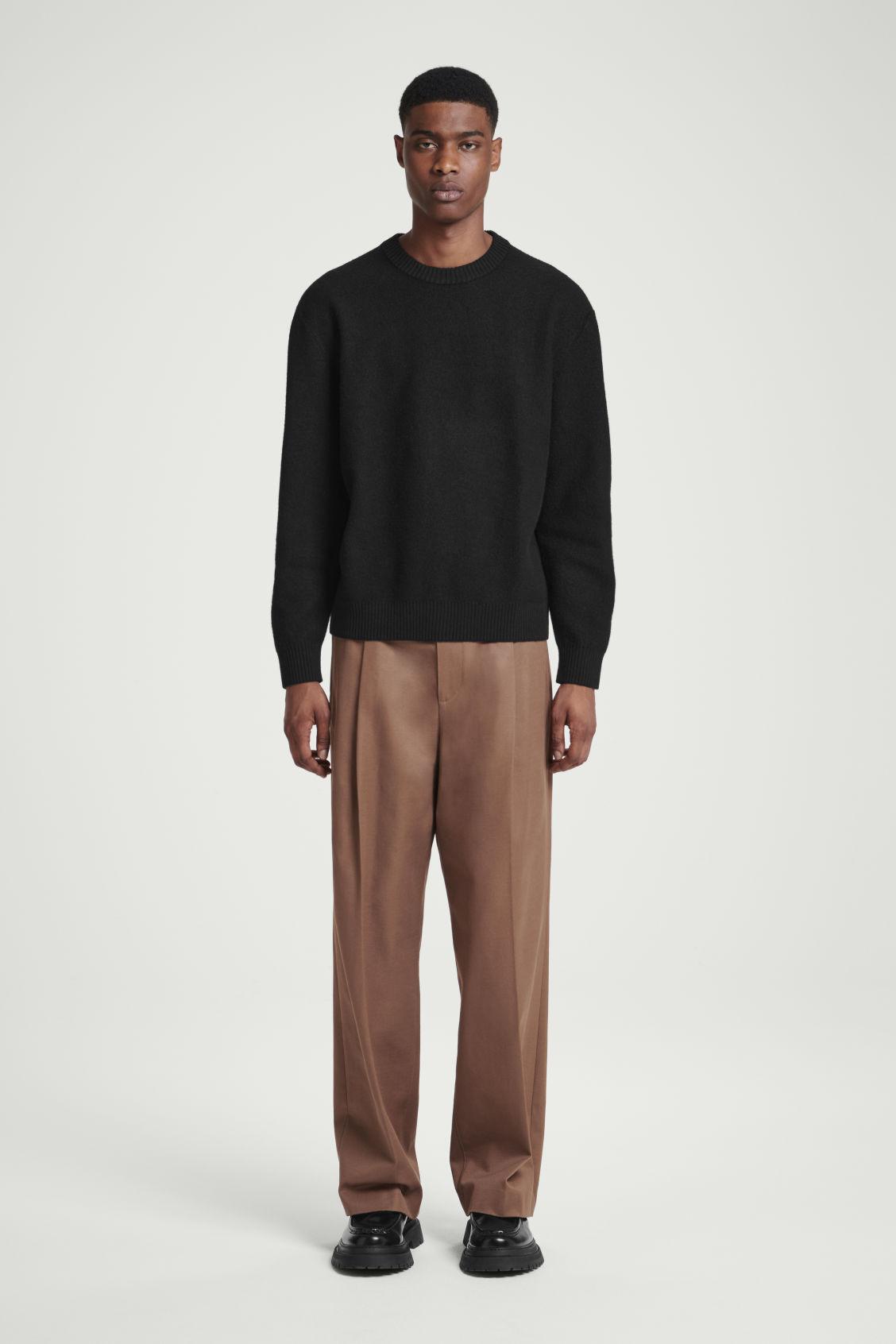 BOILED-WOOL CREW-NECK SWEATER Product Image