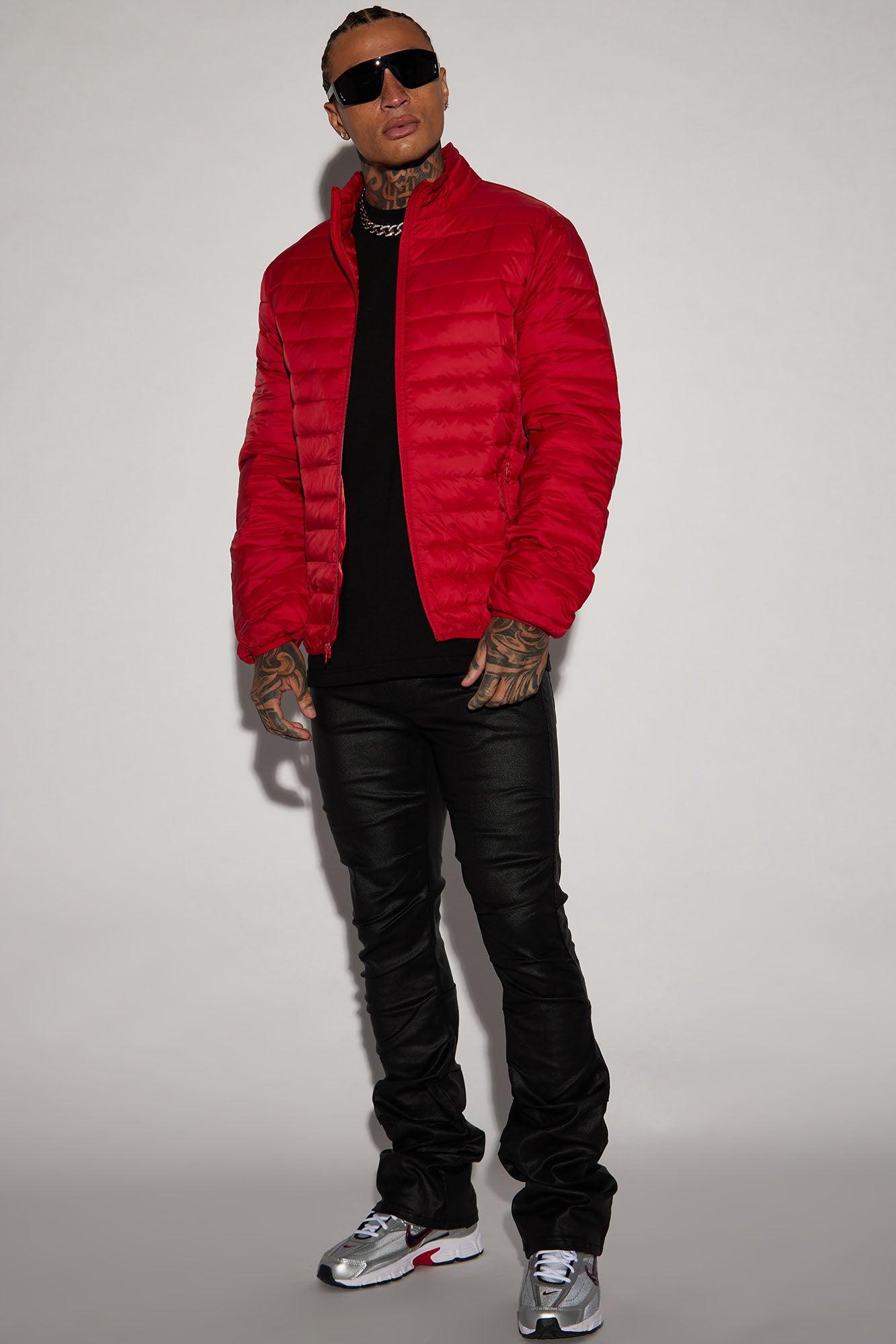 Wesley Packable Puffer Jacket - Red Product Image